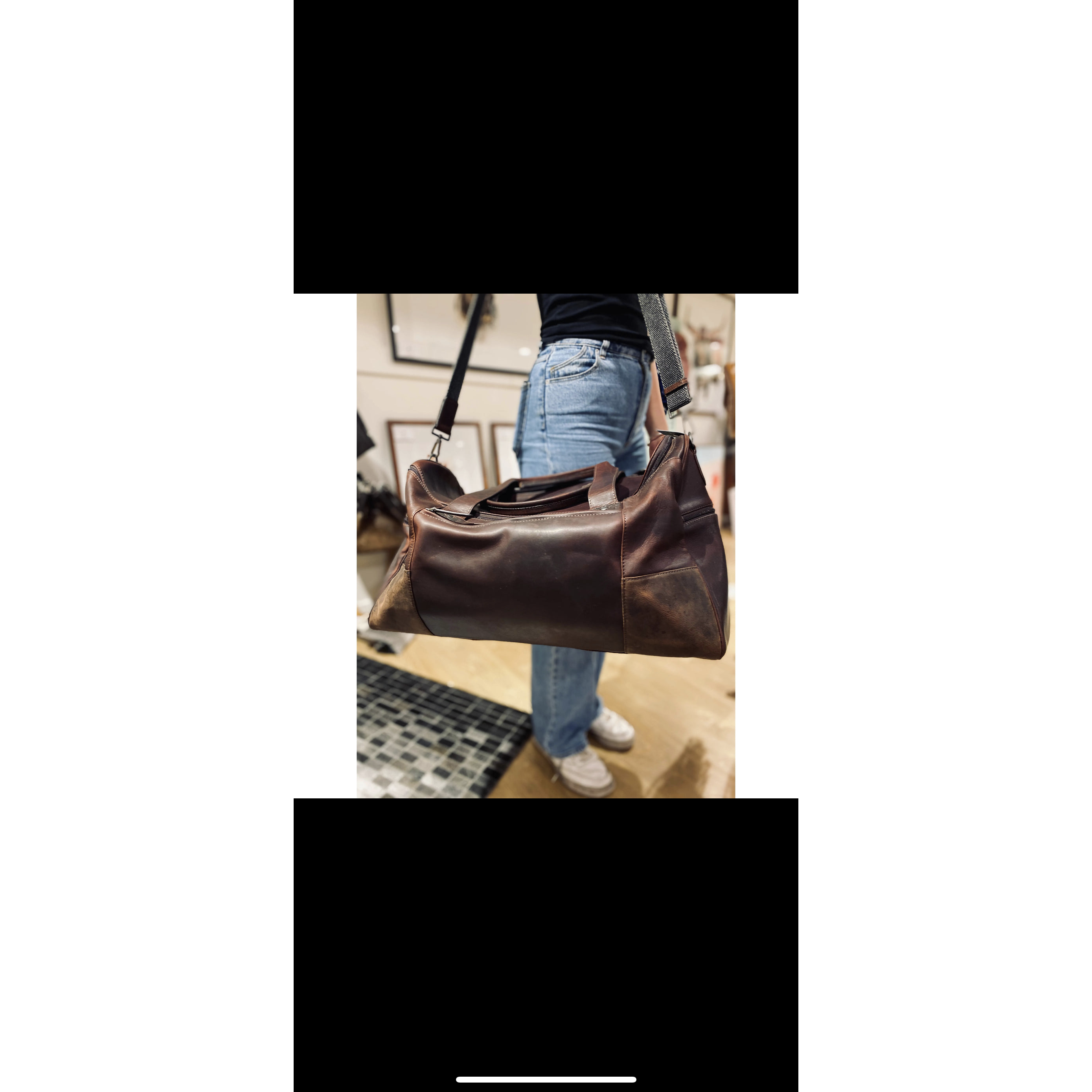 The Hunter Valley Large Leather Travel Bag Brown 3912