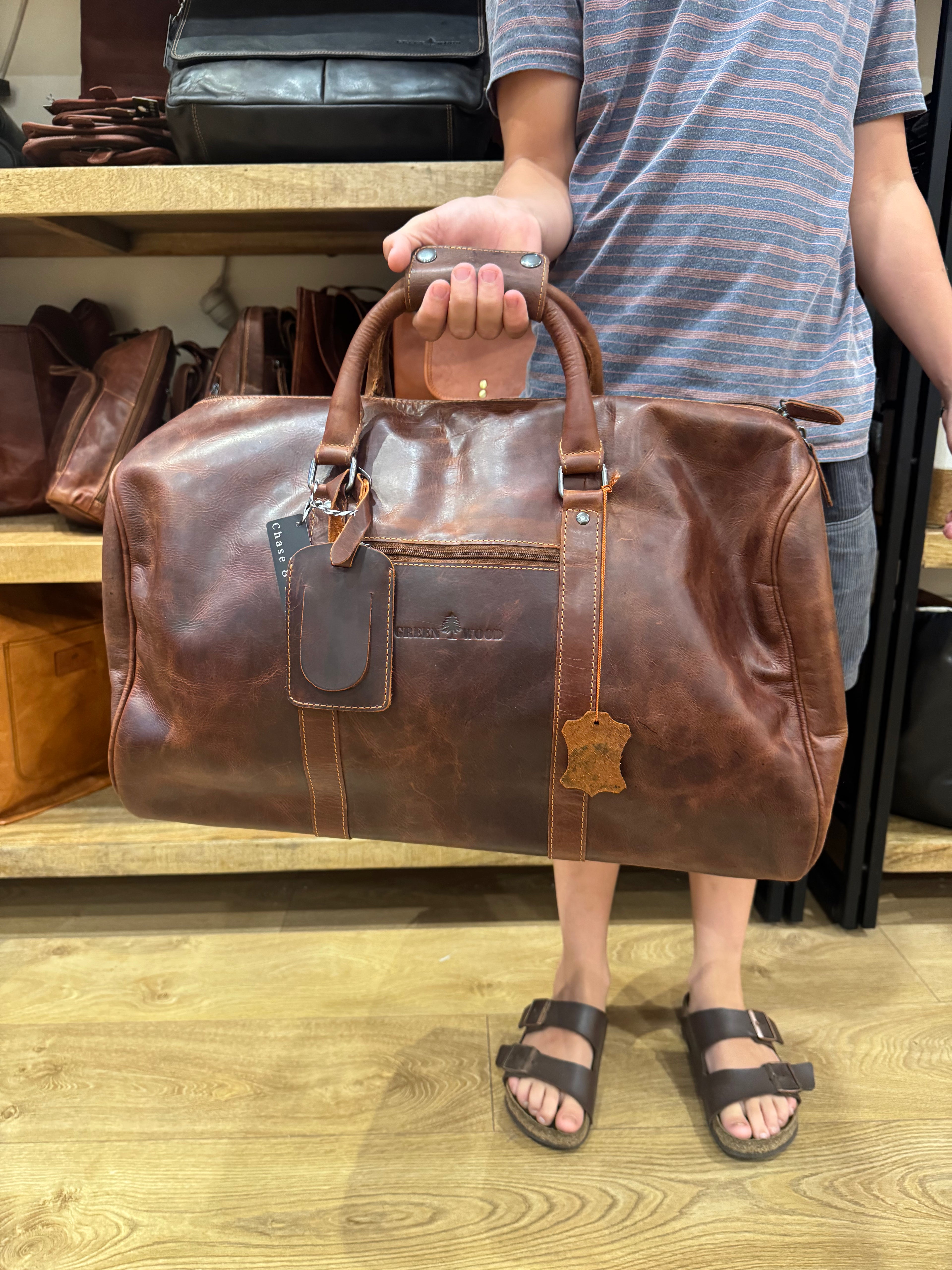 Leather Overnight Bag Milan - Rugged Leather -