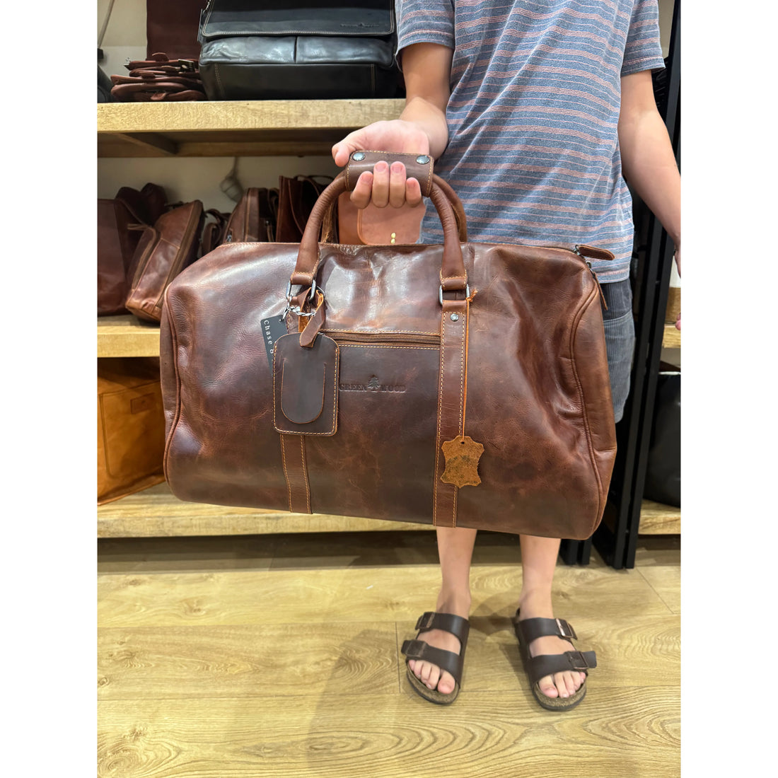 Leather Overnight Bag Milan - Rugged Leather -