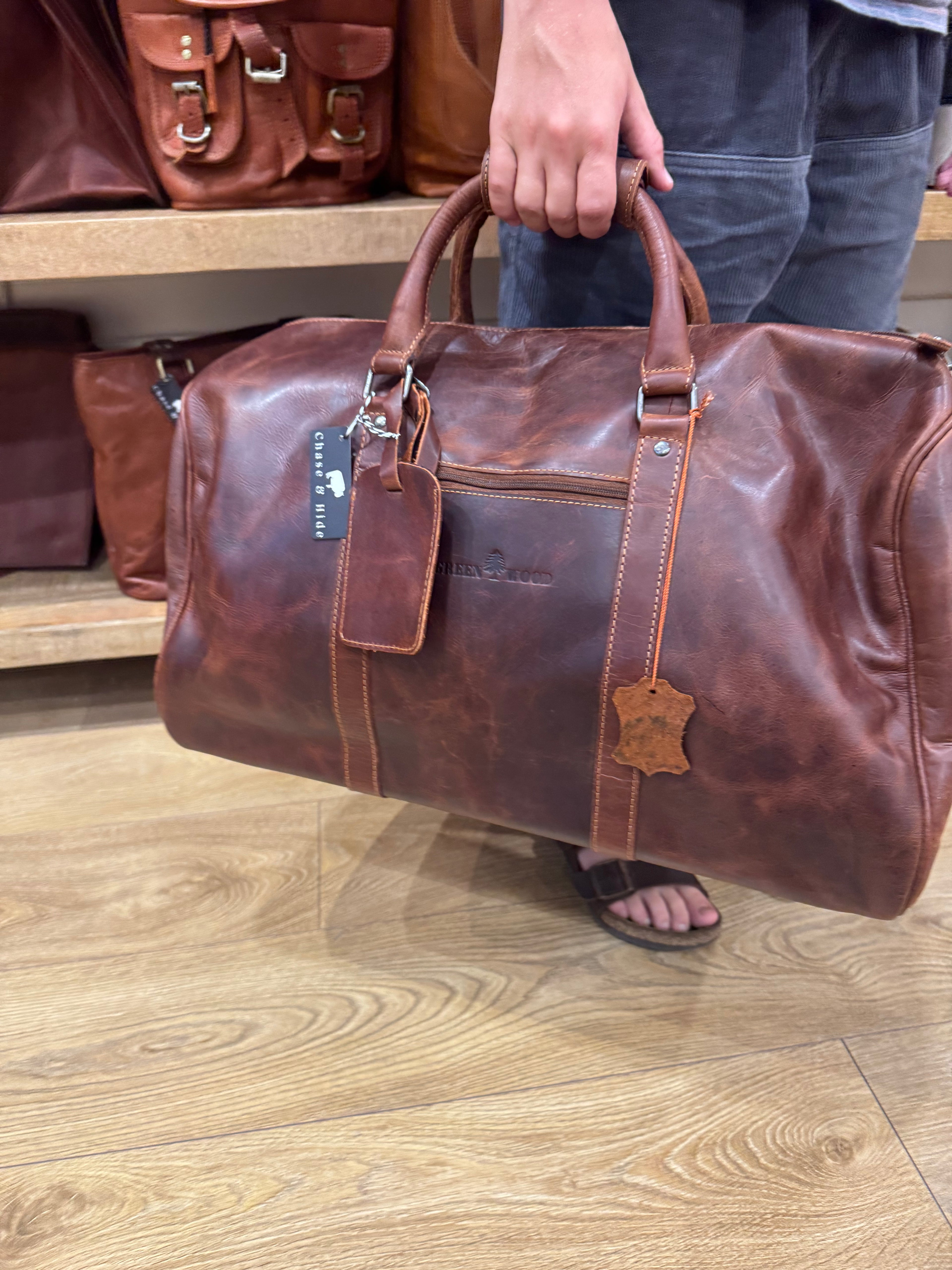 Leather Overnight Bag Milan - Rugged Leather -