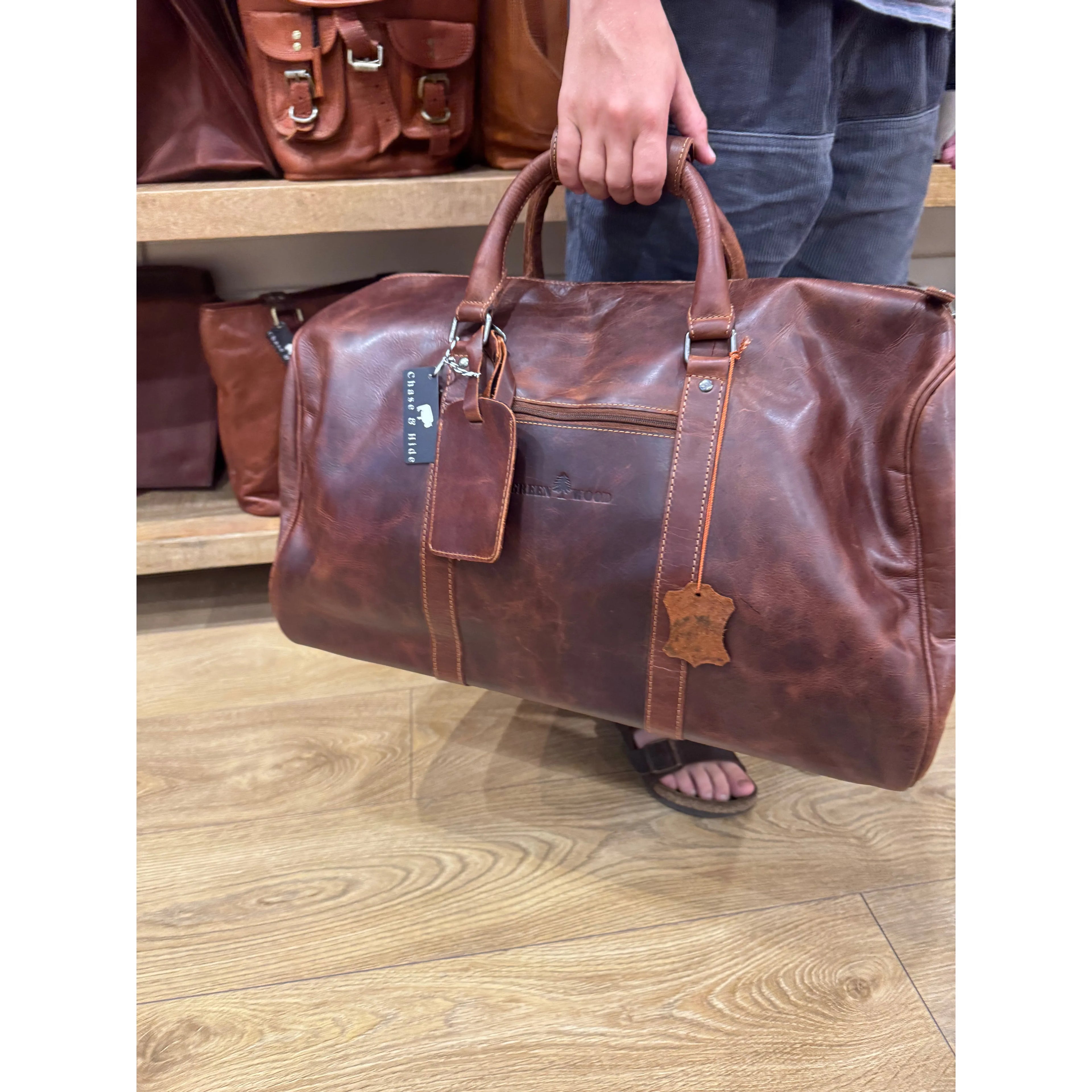 Leather Overnight Bag Milan - Rugged Leather -