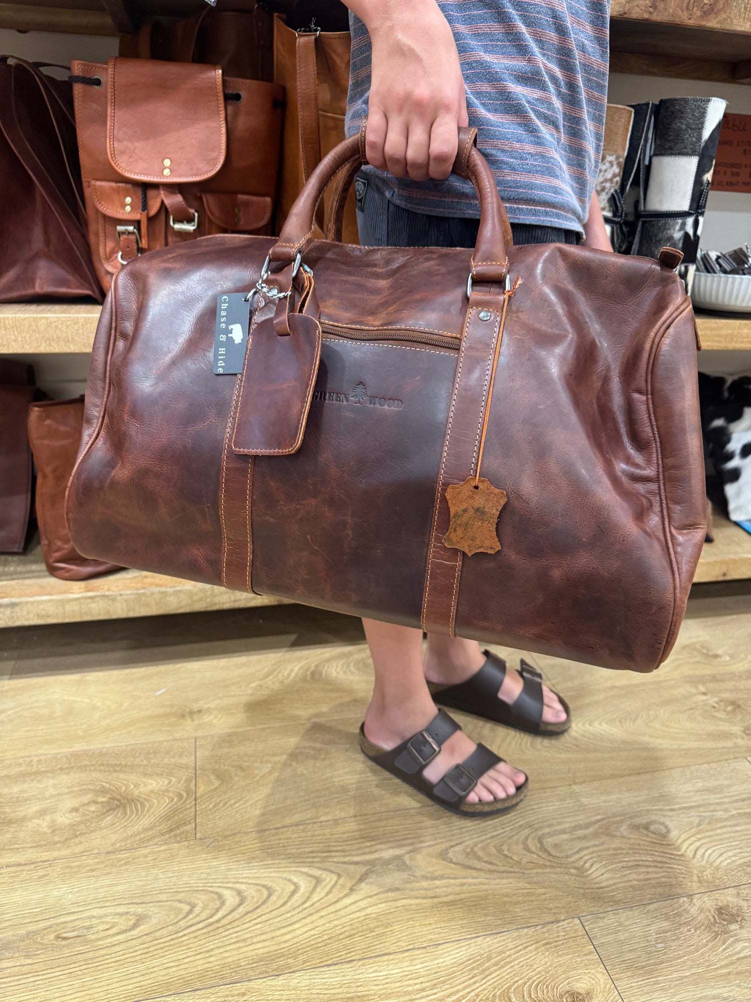 Leather Overnight Bag Milan - Rugged Leather -