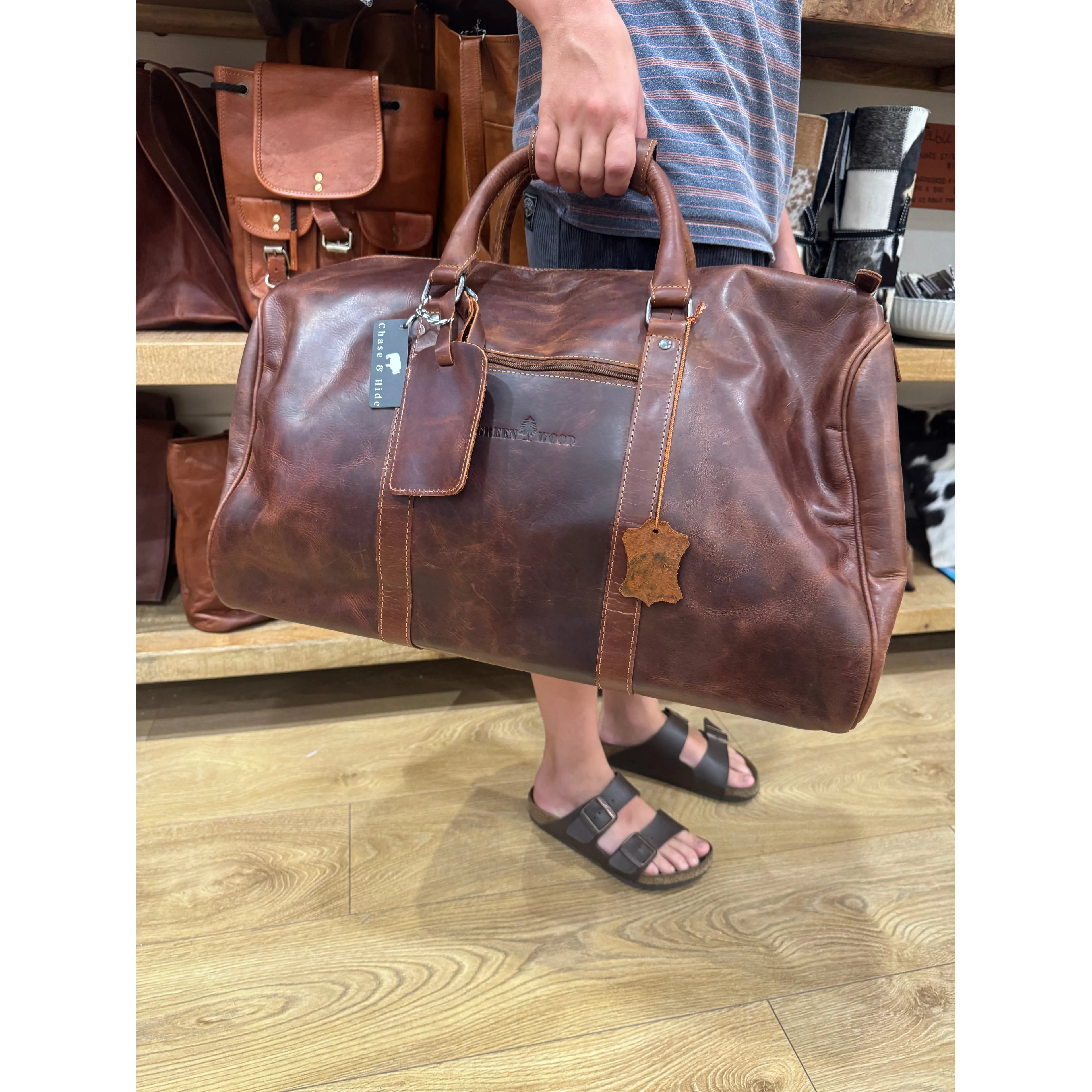 Leather Overnight Bag Milan - Rugged Leather -