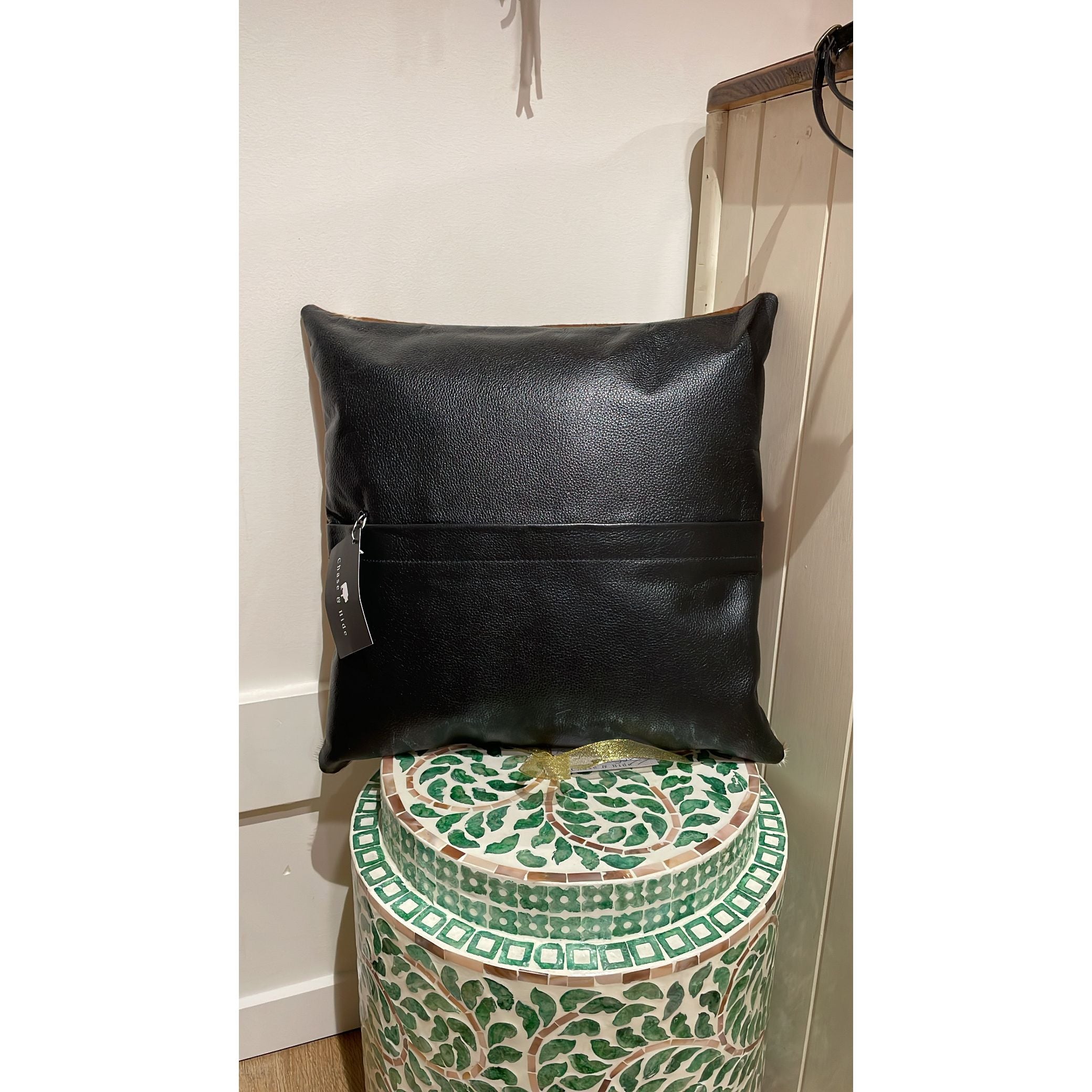 Hide and leather Cushion