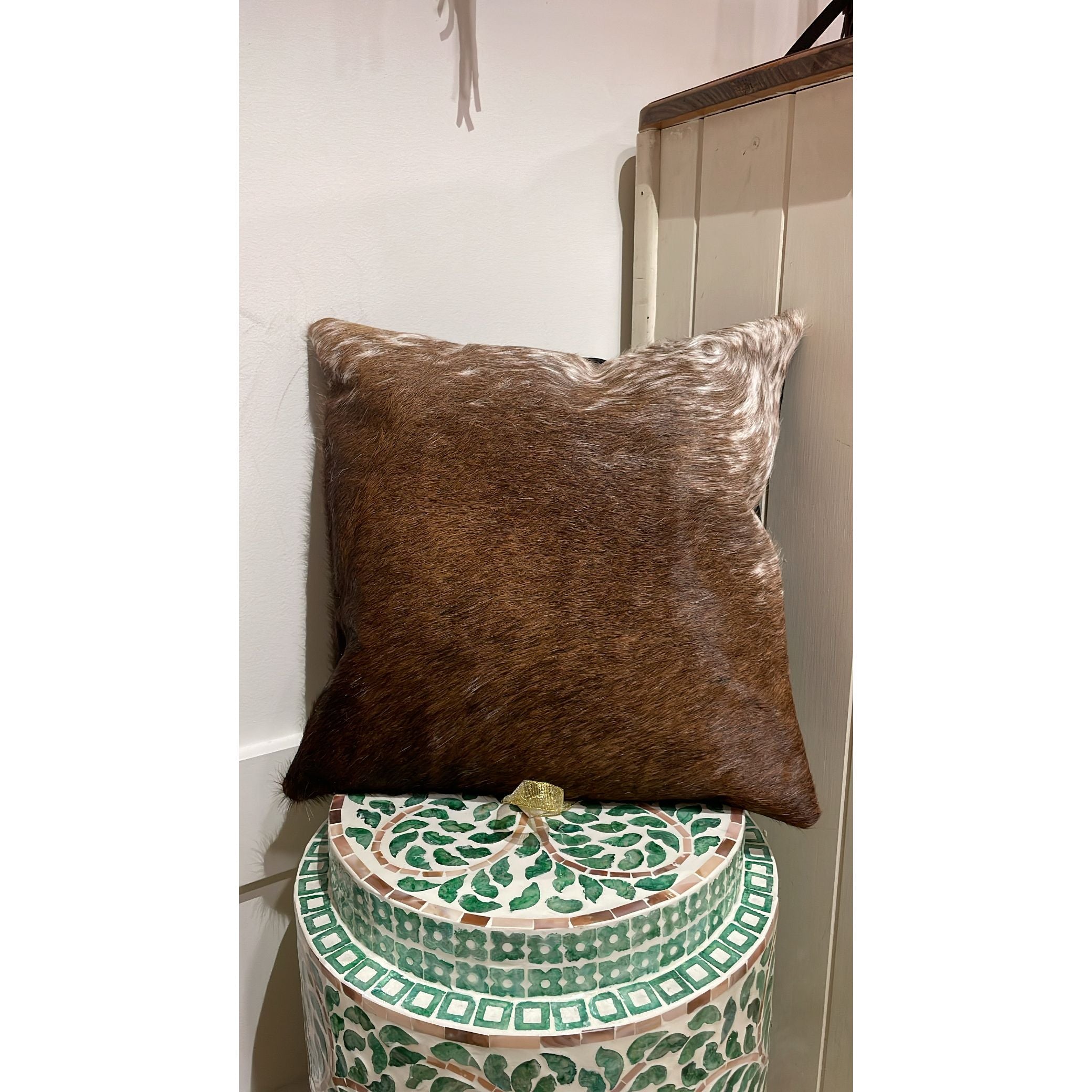 Hide and leather Cushion