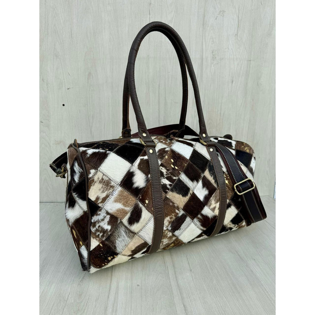 Patchwork Cowhide Travel Bag – AT67