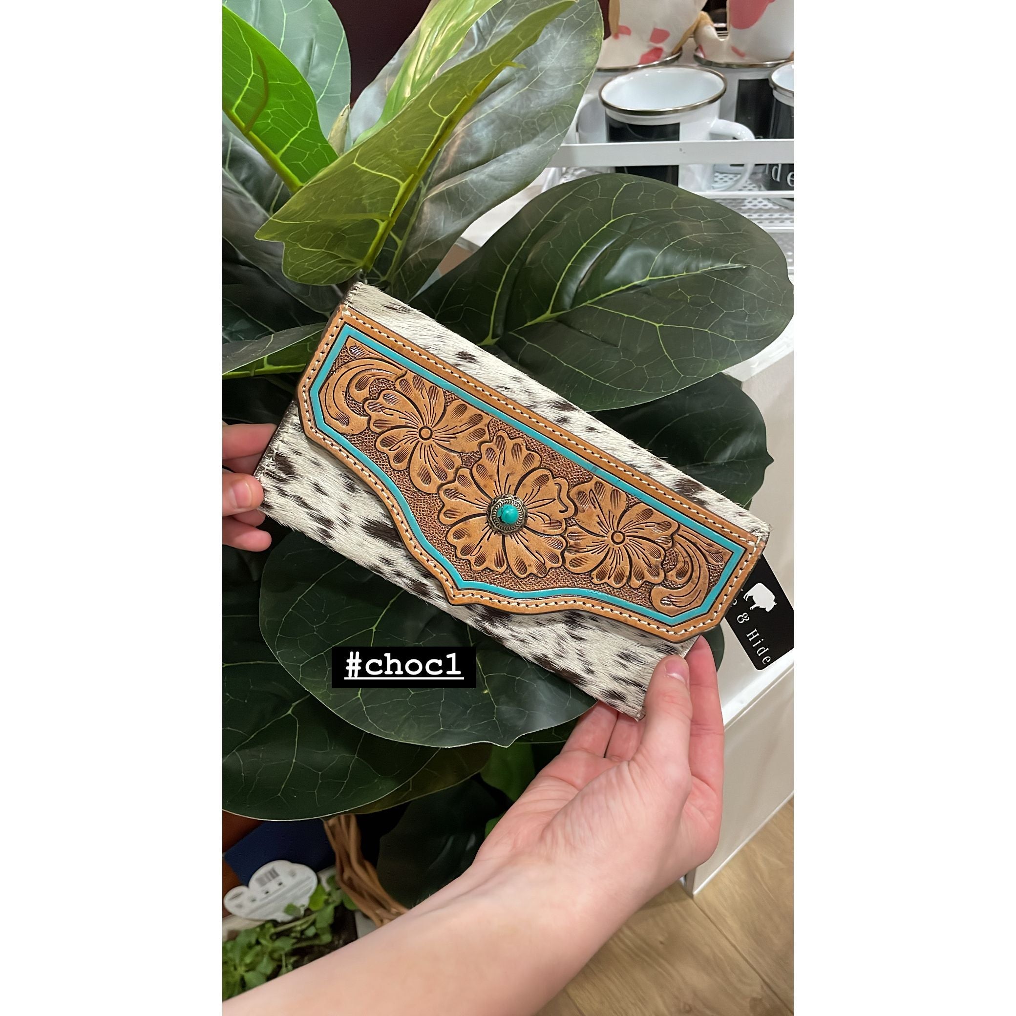 Hand Painted Tooling Leather Trifold Wallet – AW30