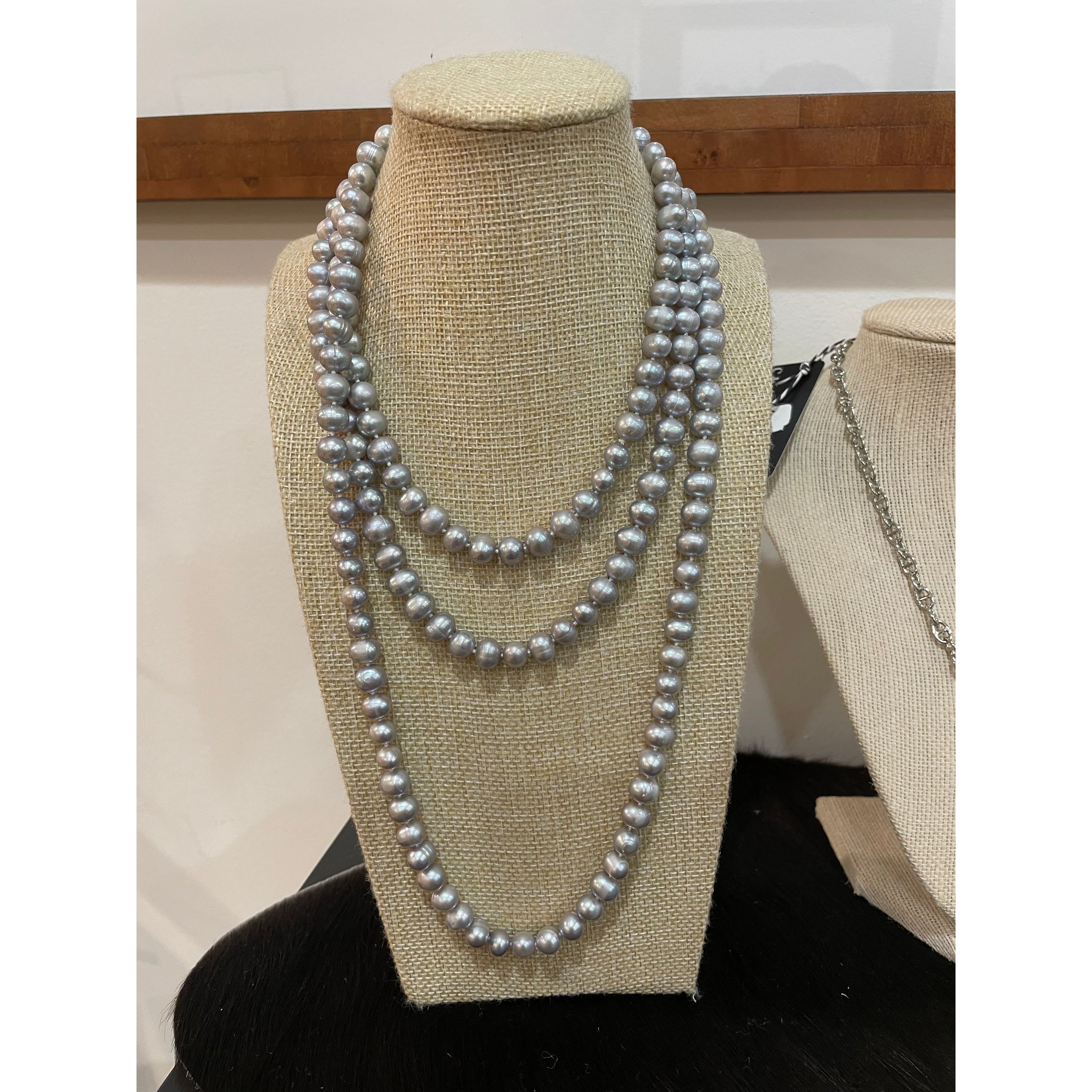 Grey Freshwater String of Pearls