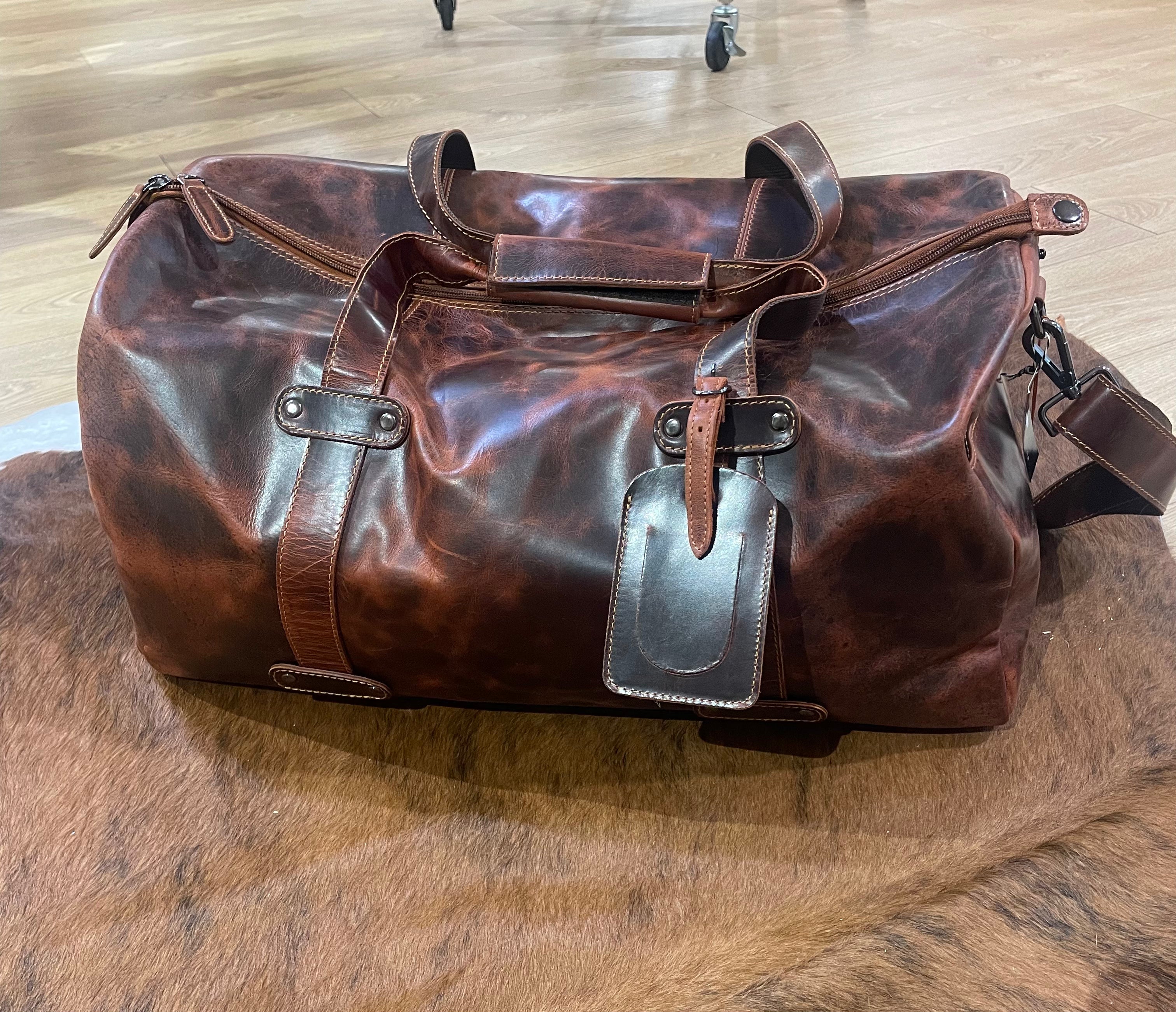 Leather Overnight Duffle Bag