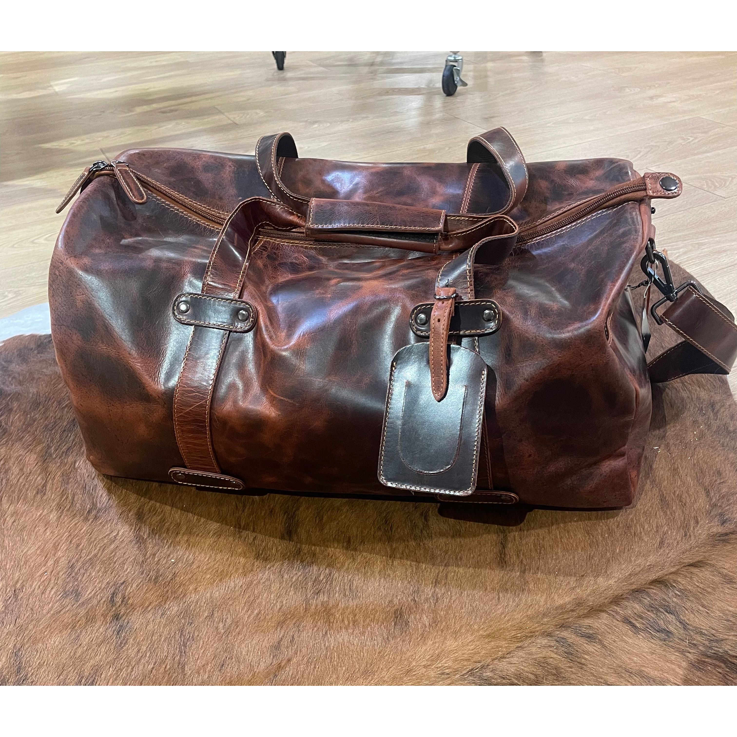 Leather Overnight Duffle Bag