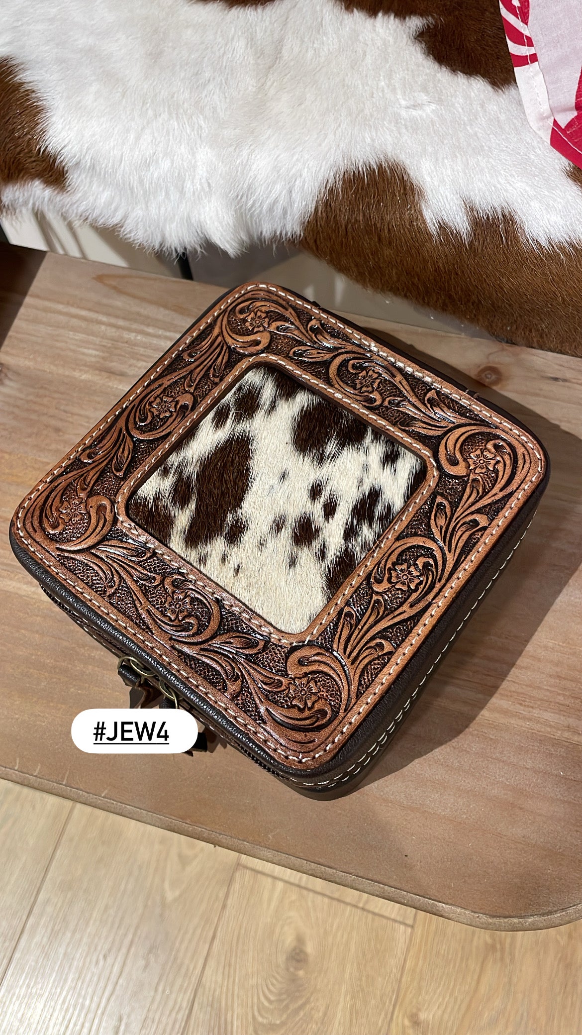 Tooled and Hide Jewellery Box