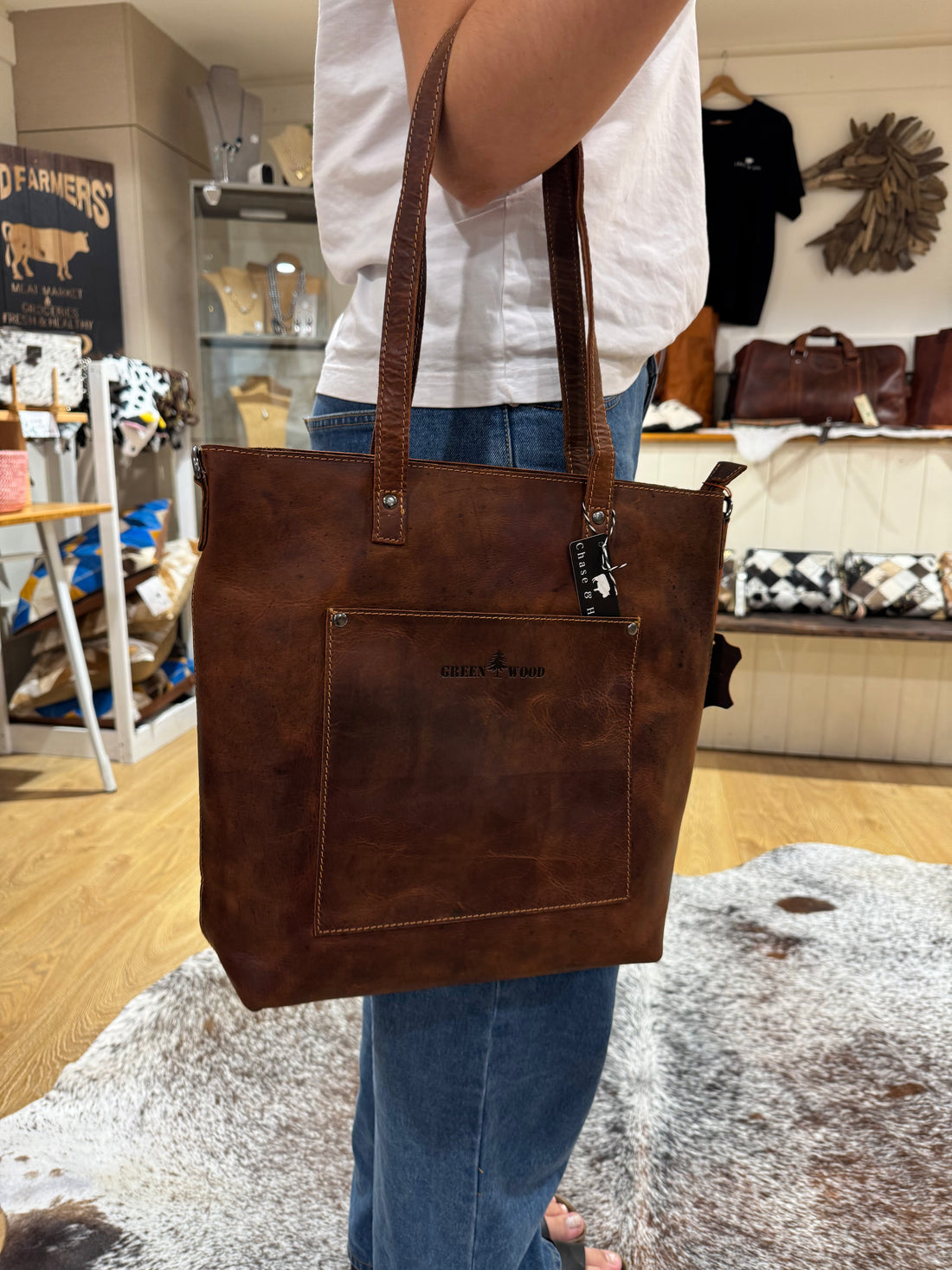 Sandel leather tote