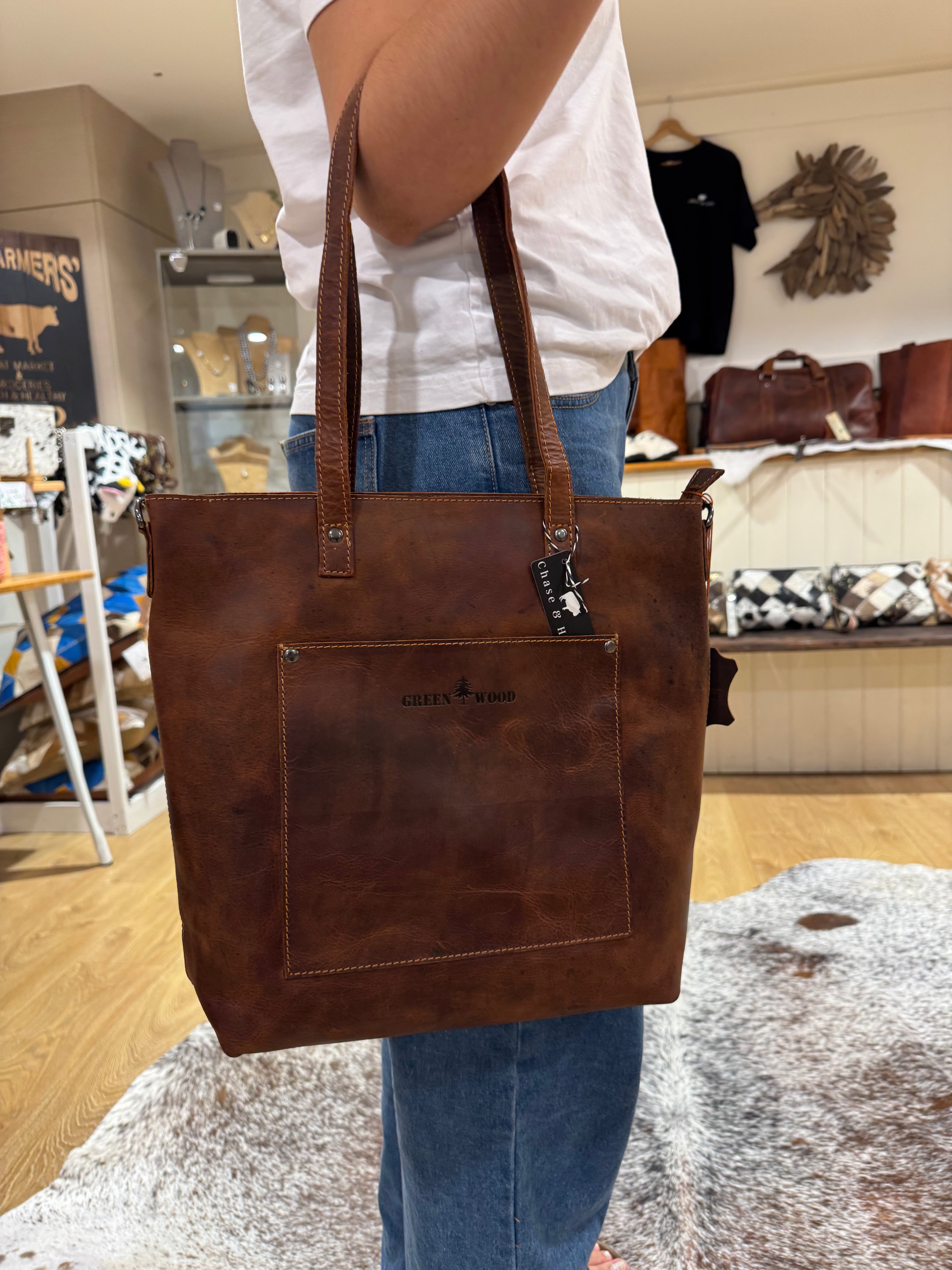 Sandel leather tote