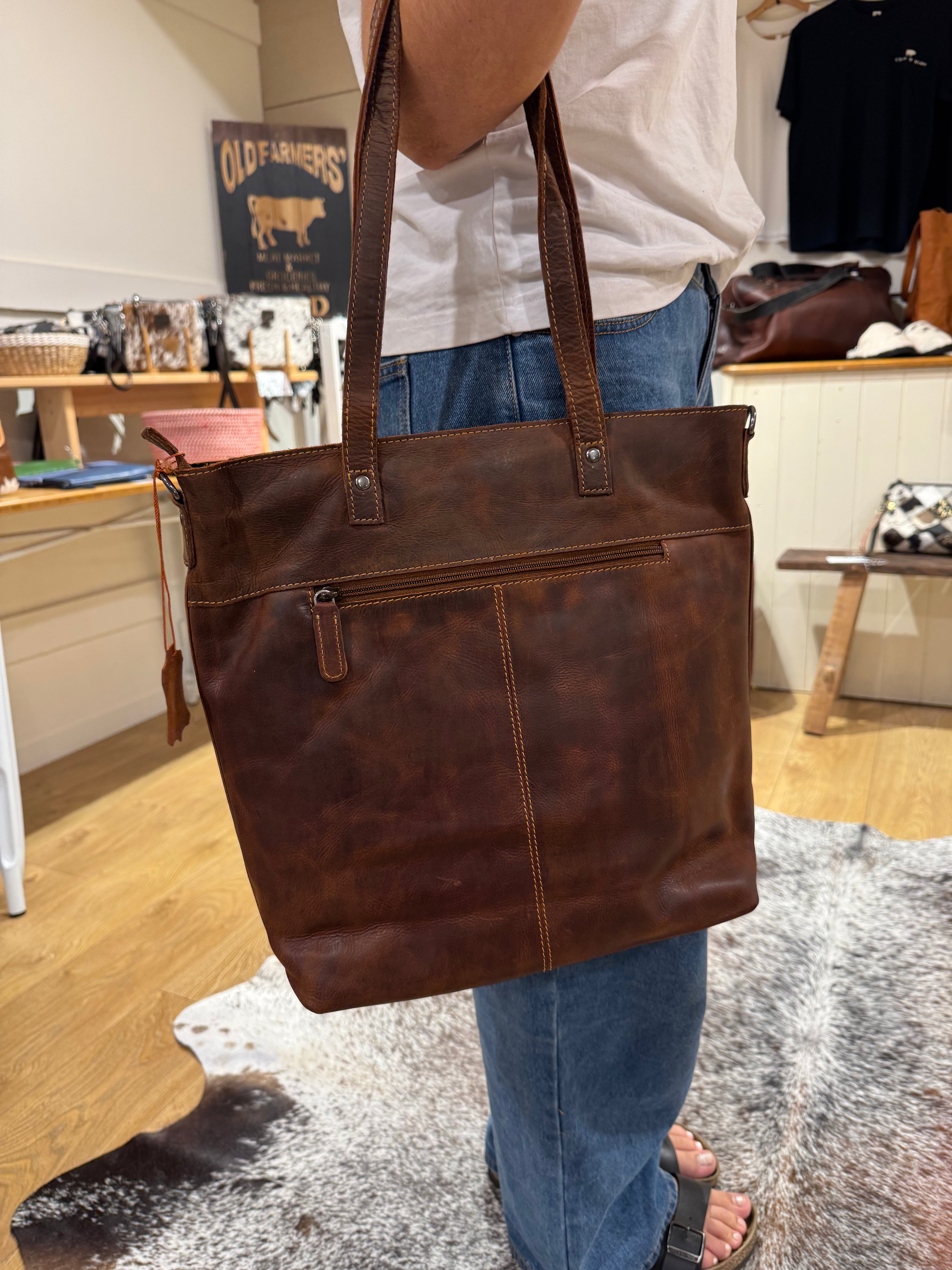 Sandel leather tote