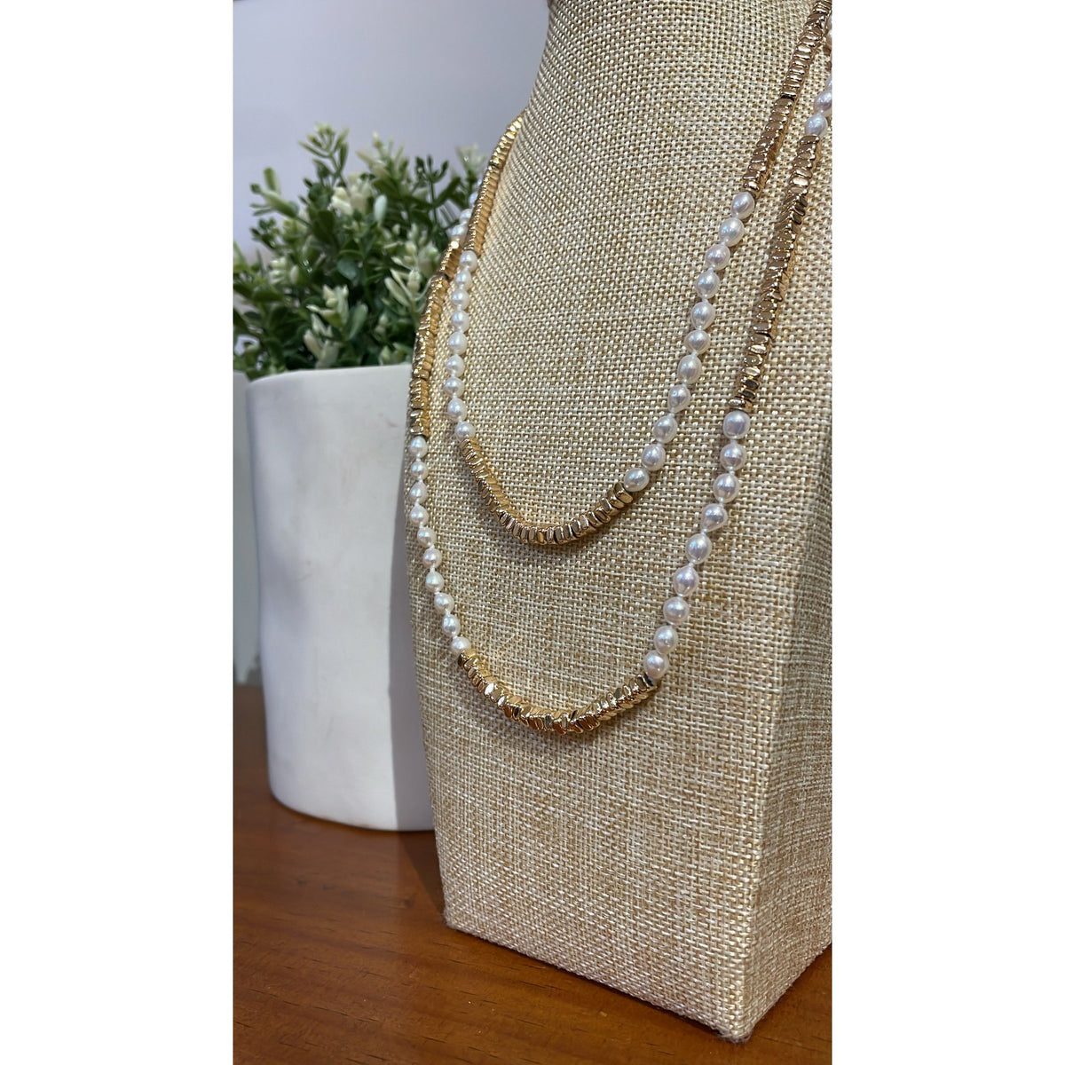 Hematite and Pearl Necklace