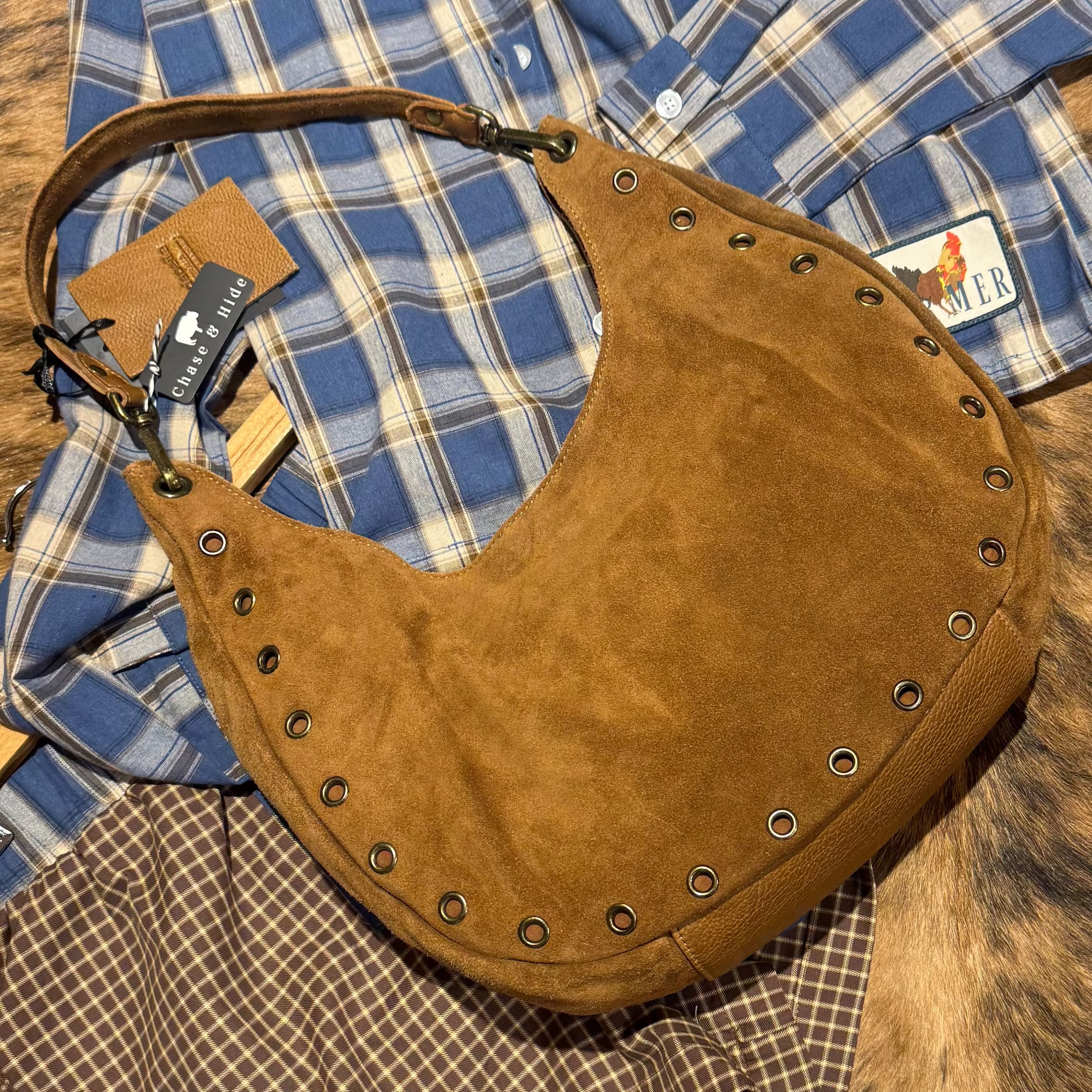 Spicer Suede Handbag