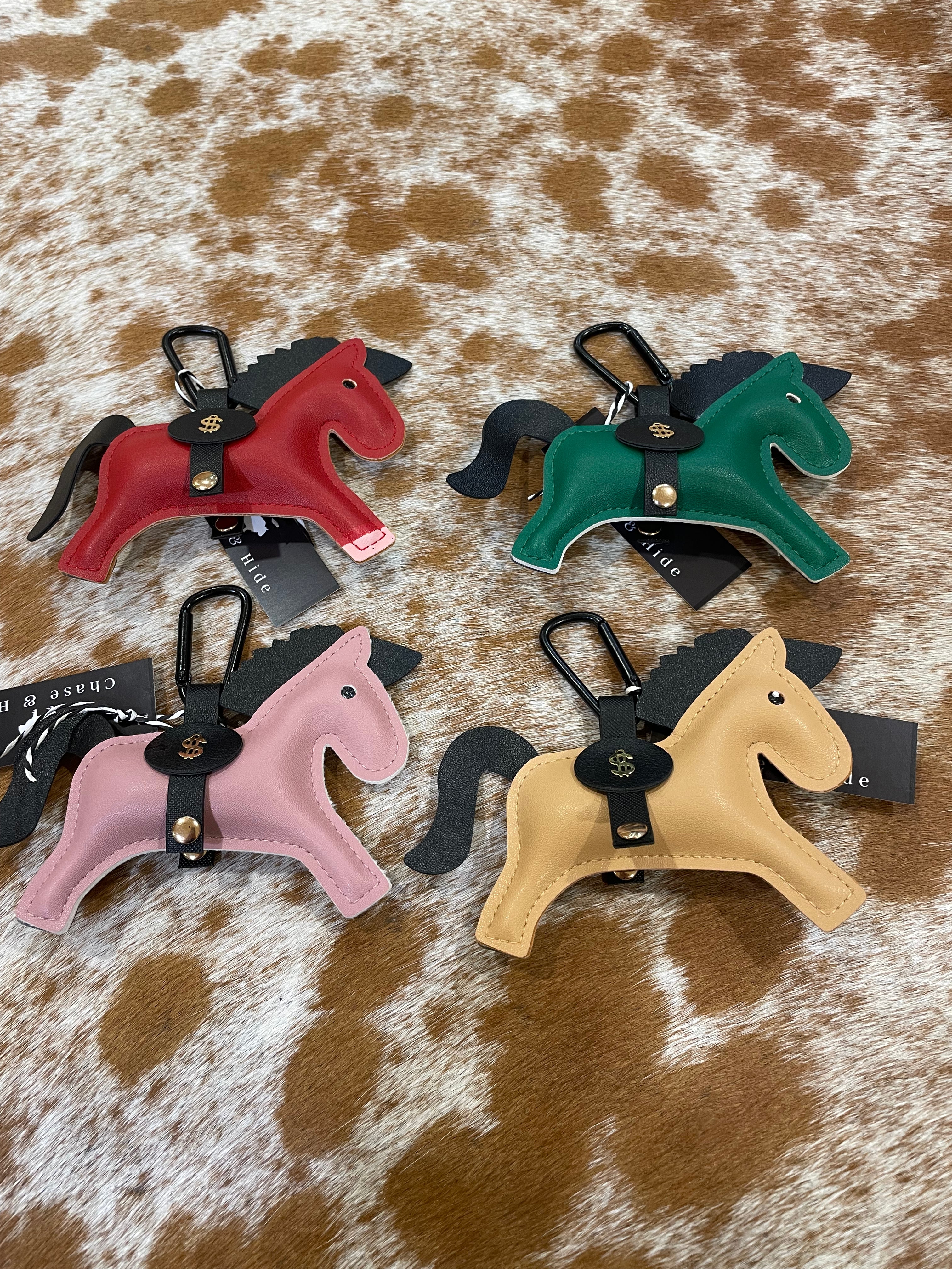 Leather Pony Pendant Keychain