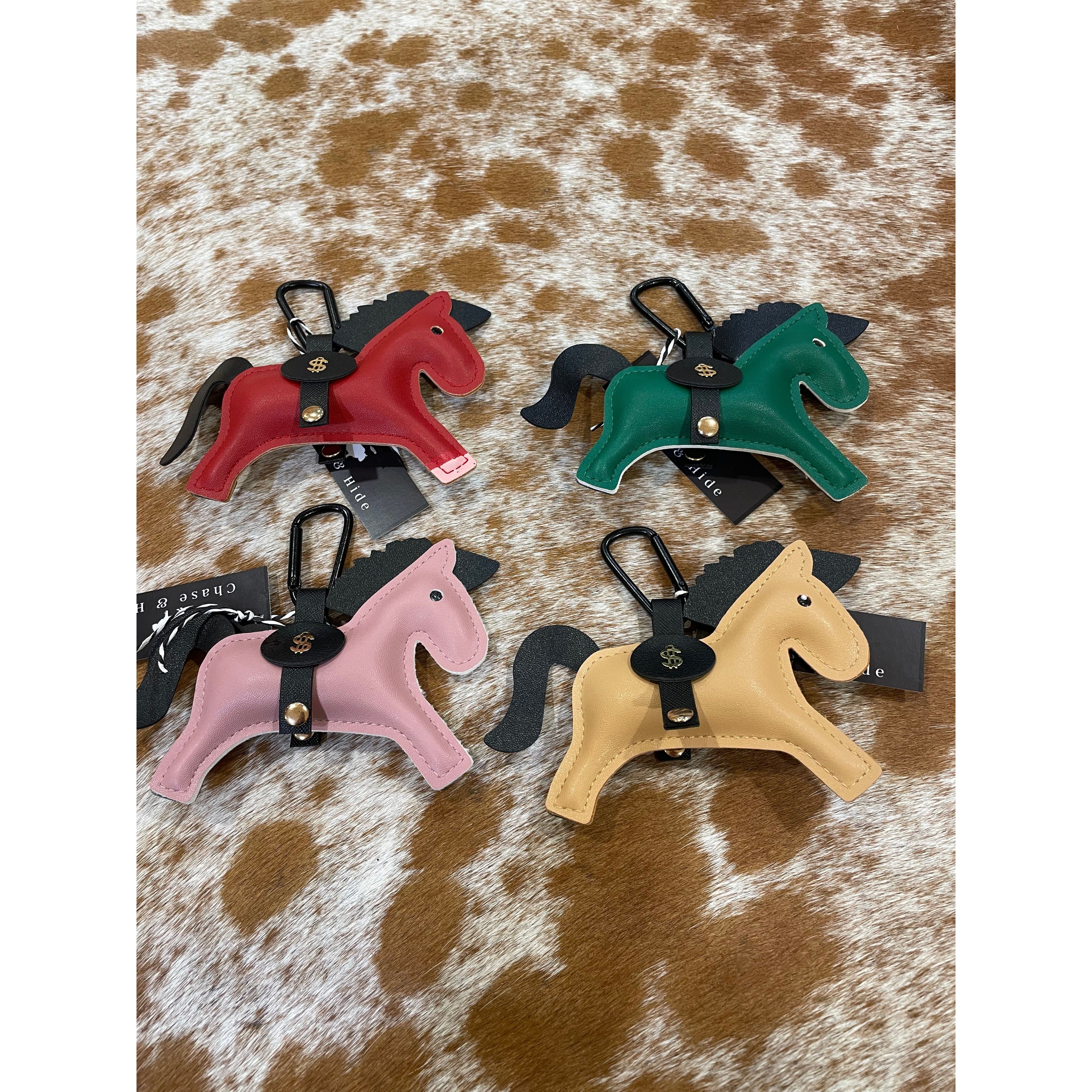 Leather Pony Pendant Keychain