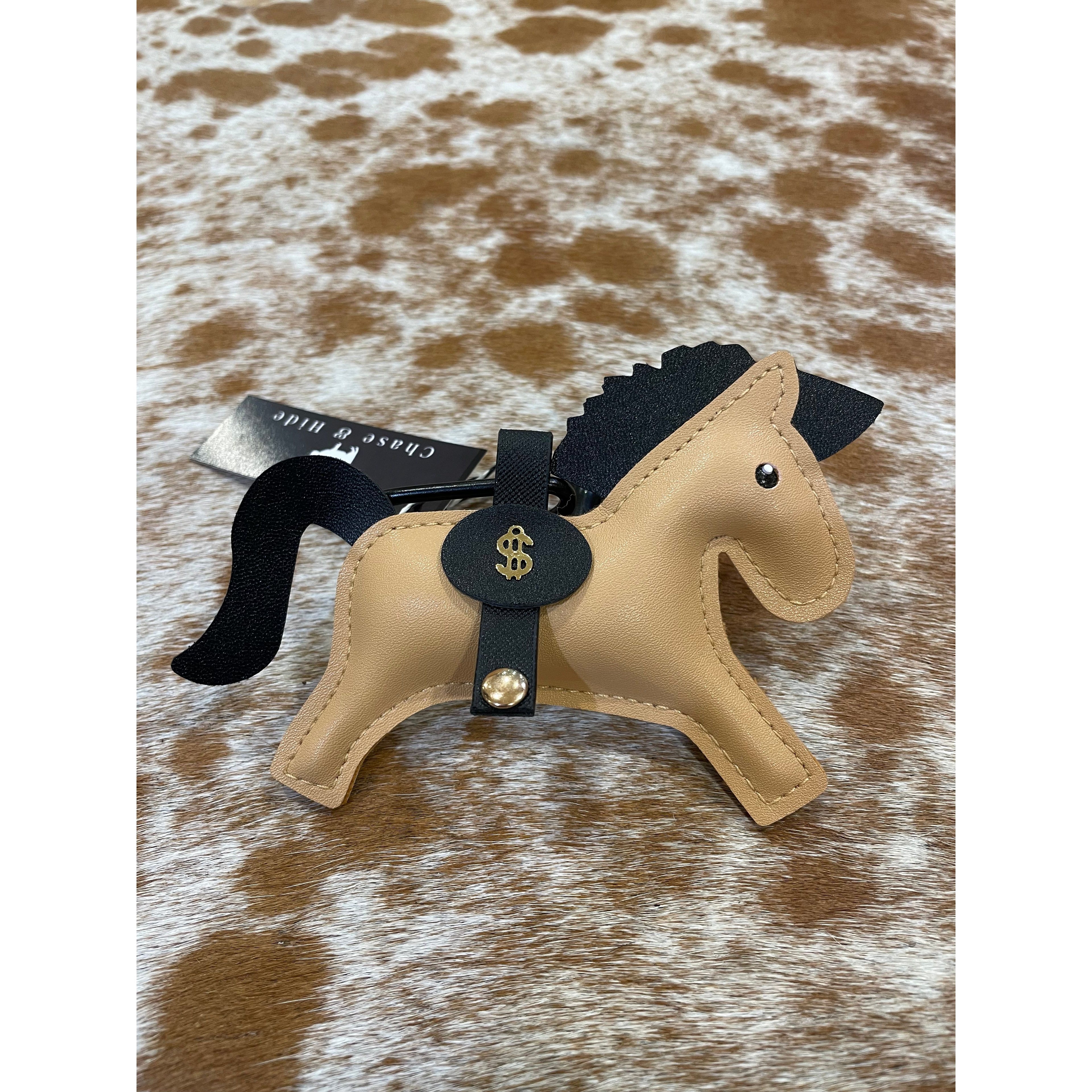 Leather Pony Pendant Keychain