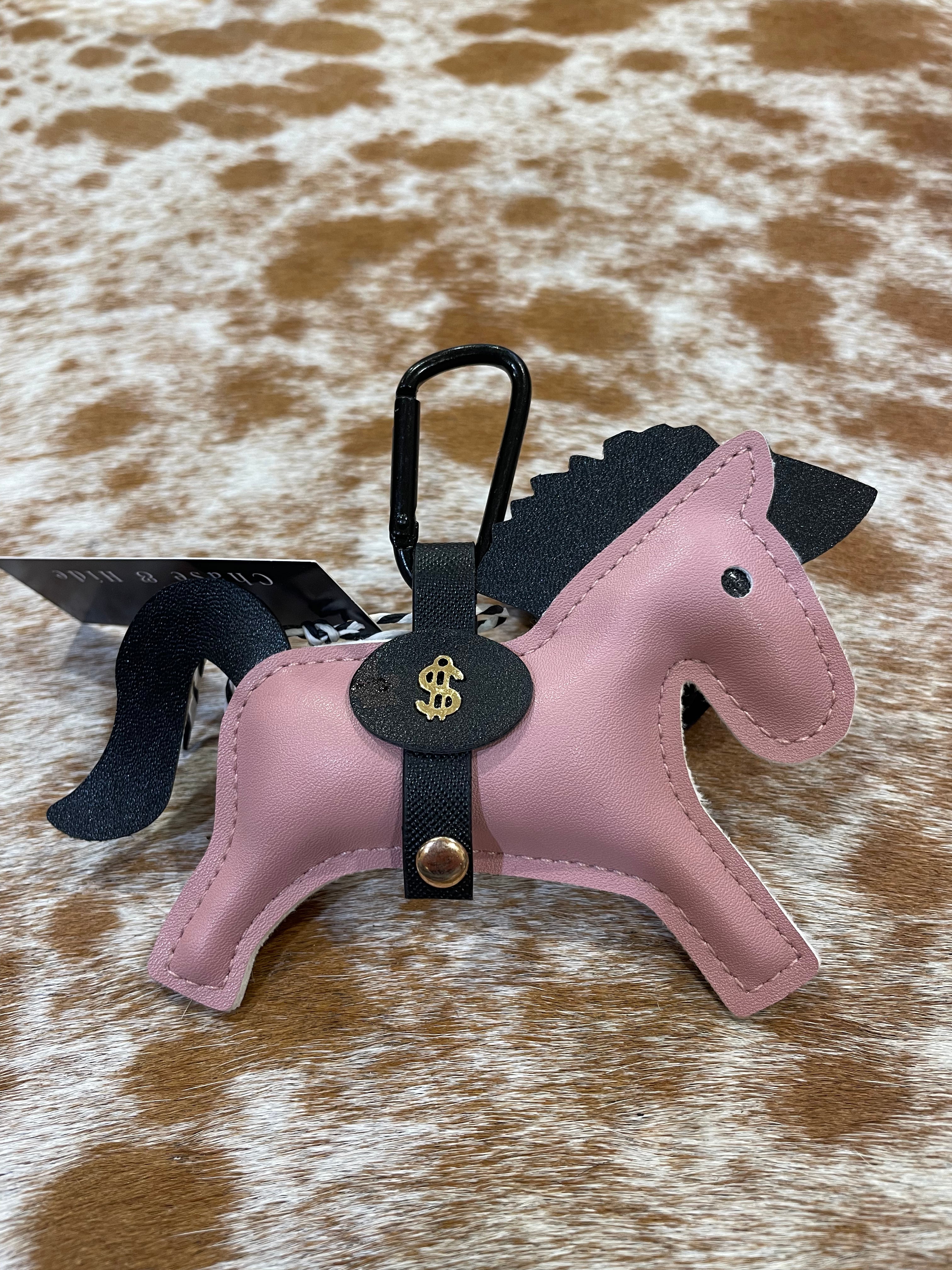 Leather Pony Pendant Keychain