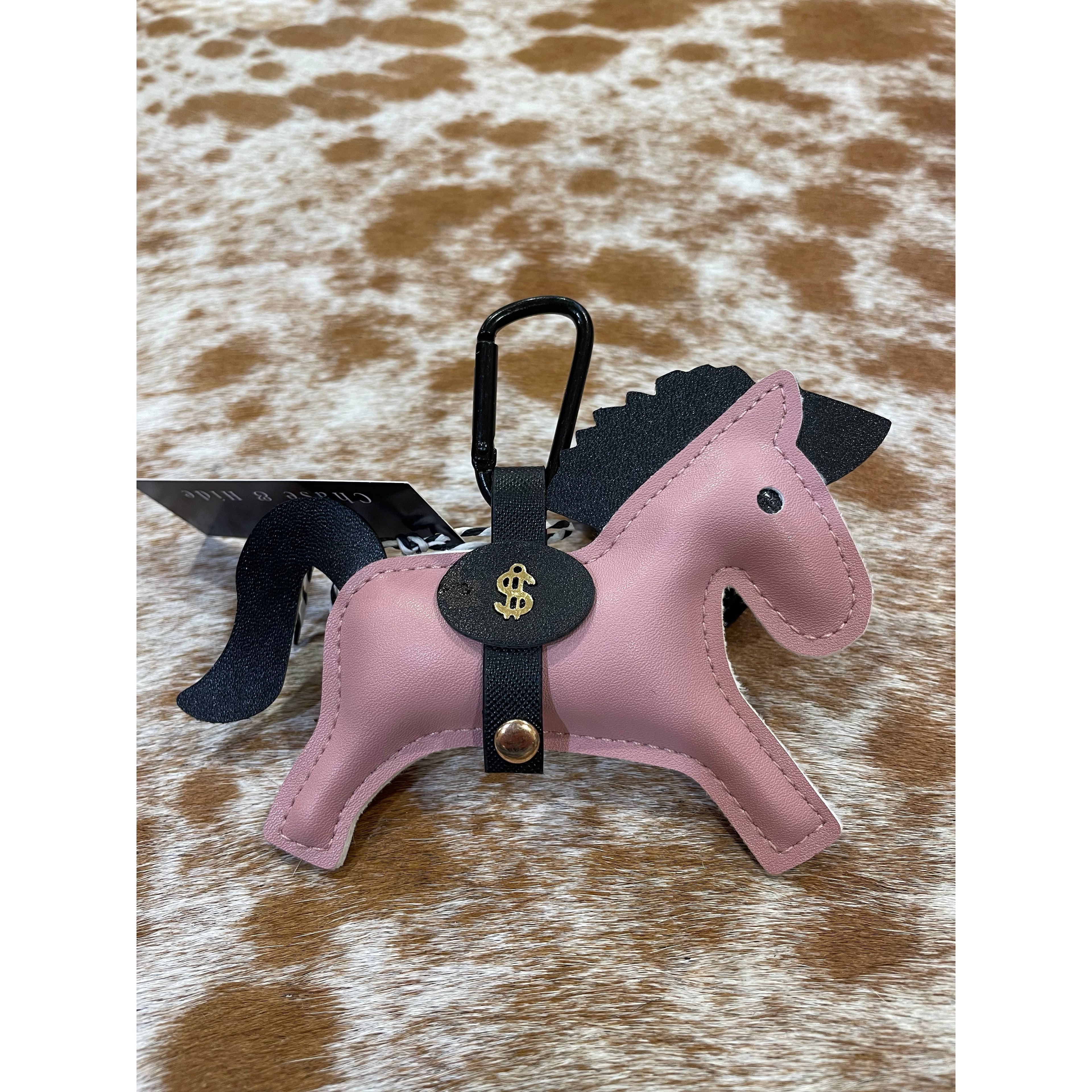 Leather Pony Pendant Keychain
