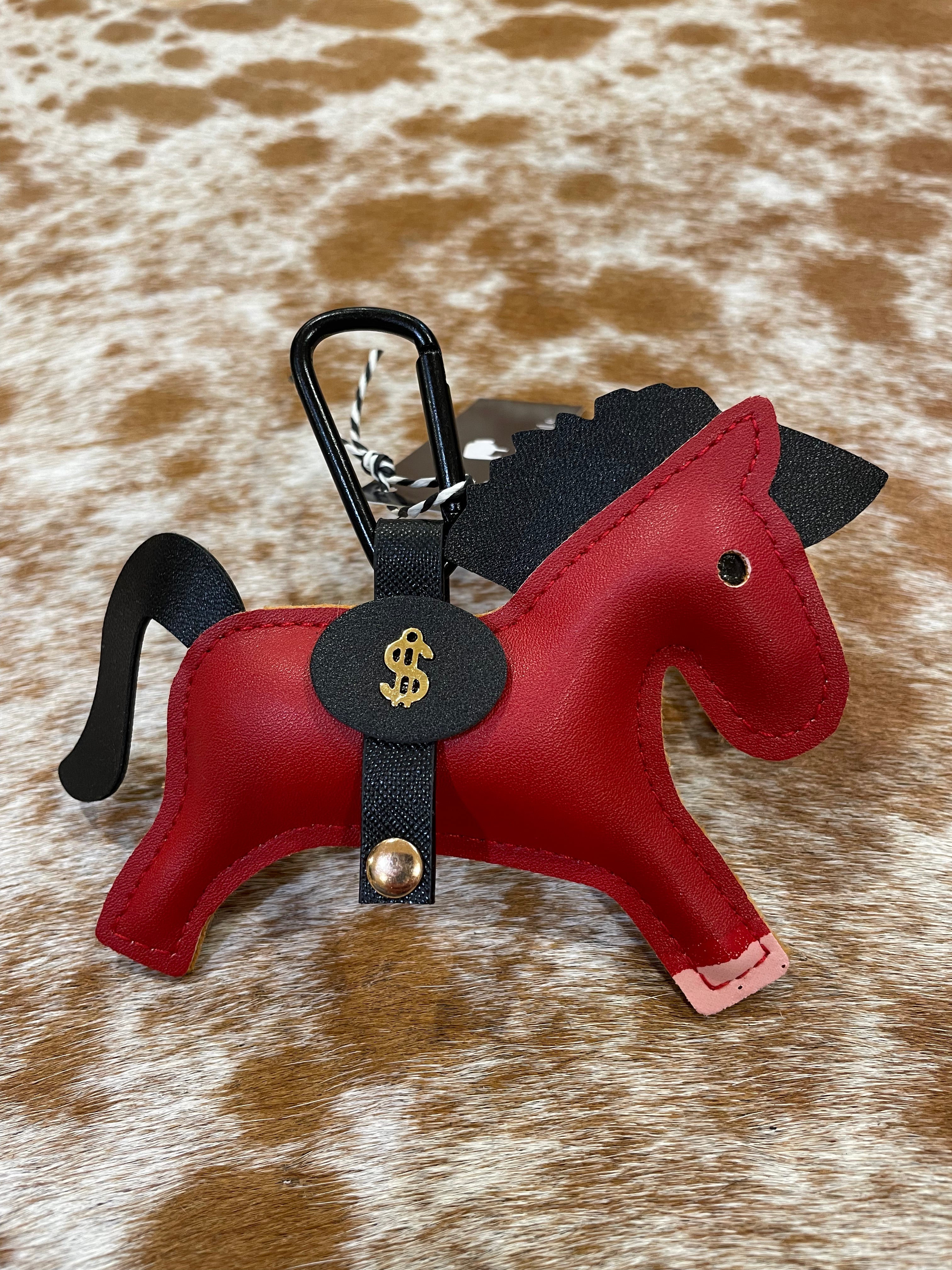Leather Pony Pendant Keychain