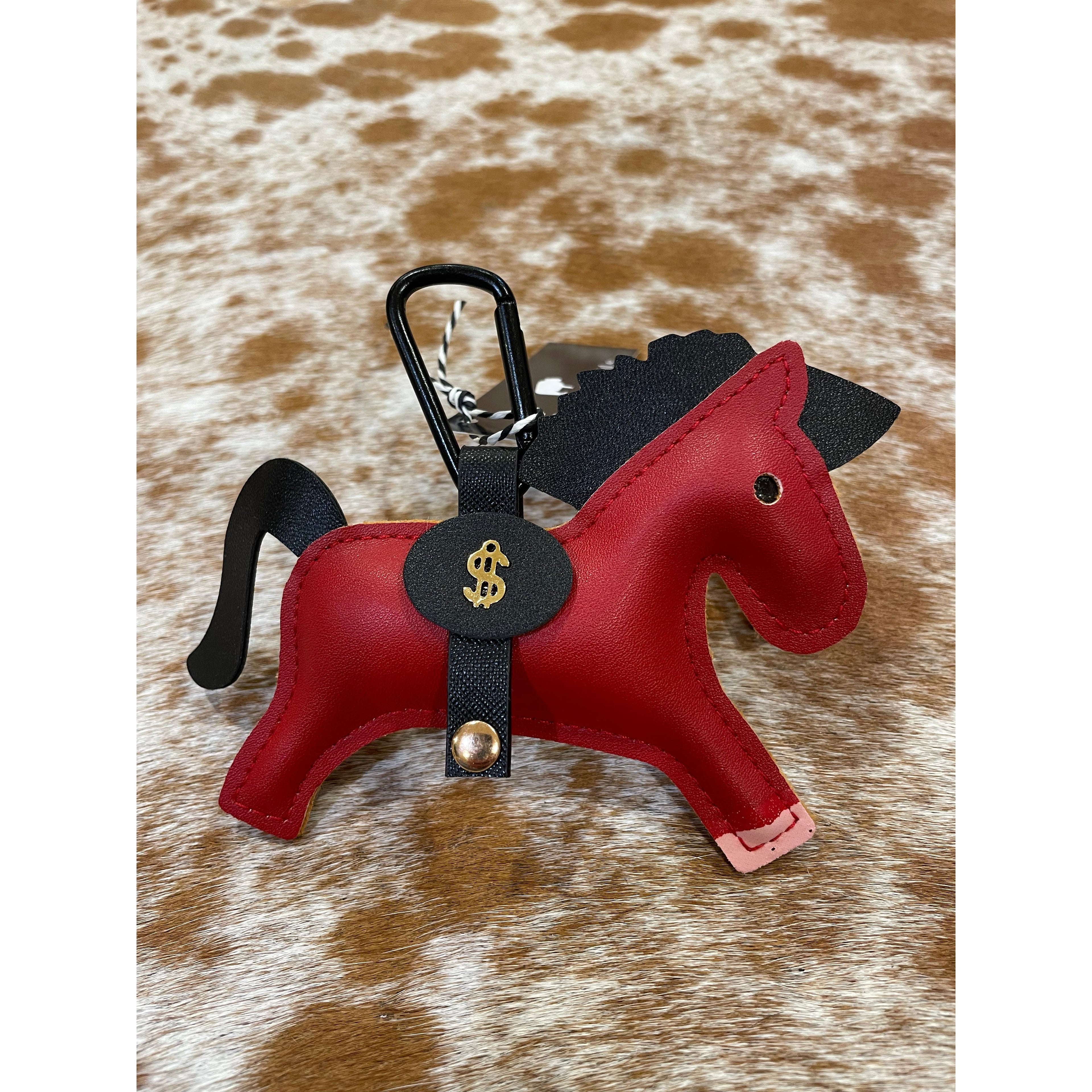 Leather Pony Pendant Keychain