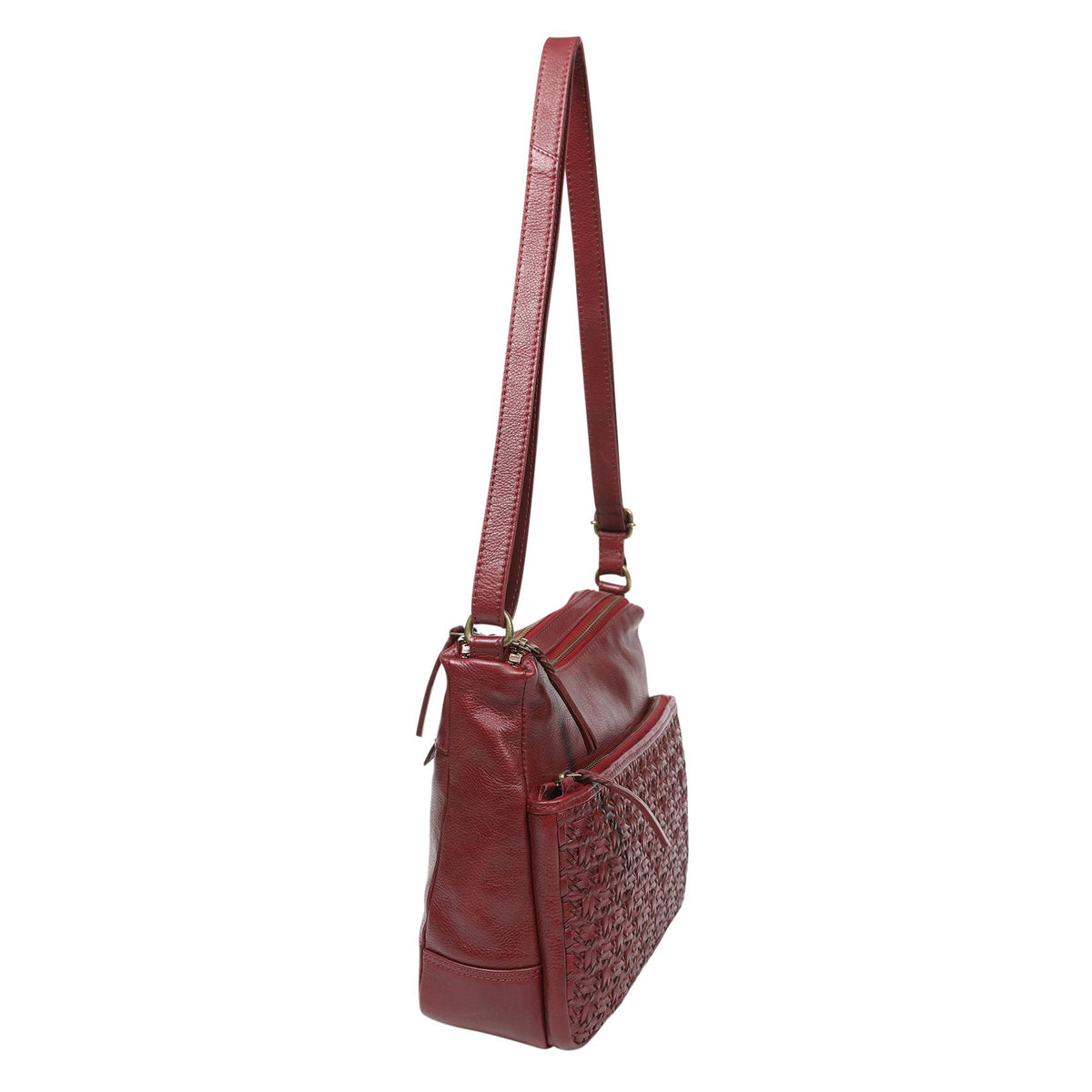 Burgandy leather shoulder/crossbody bag