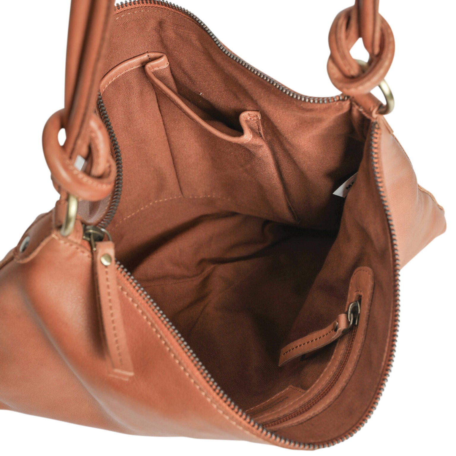 Ladies brown leather shoulder bag