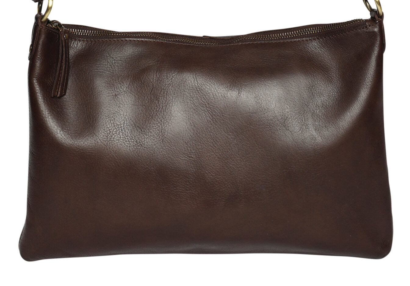 Ladies brown leather shoulder bag