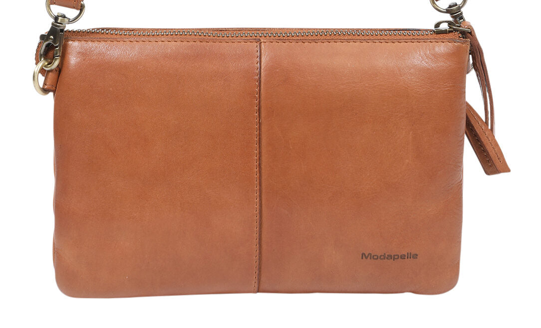 Ladies Tan Leather Cross Body