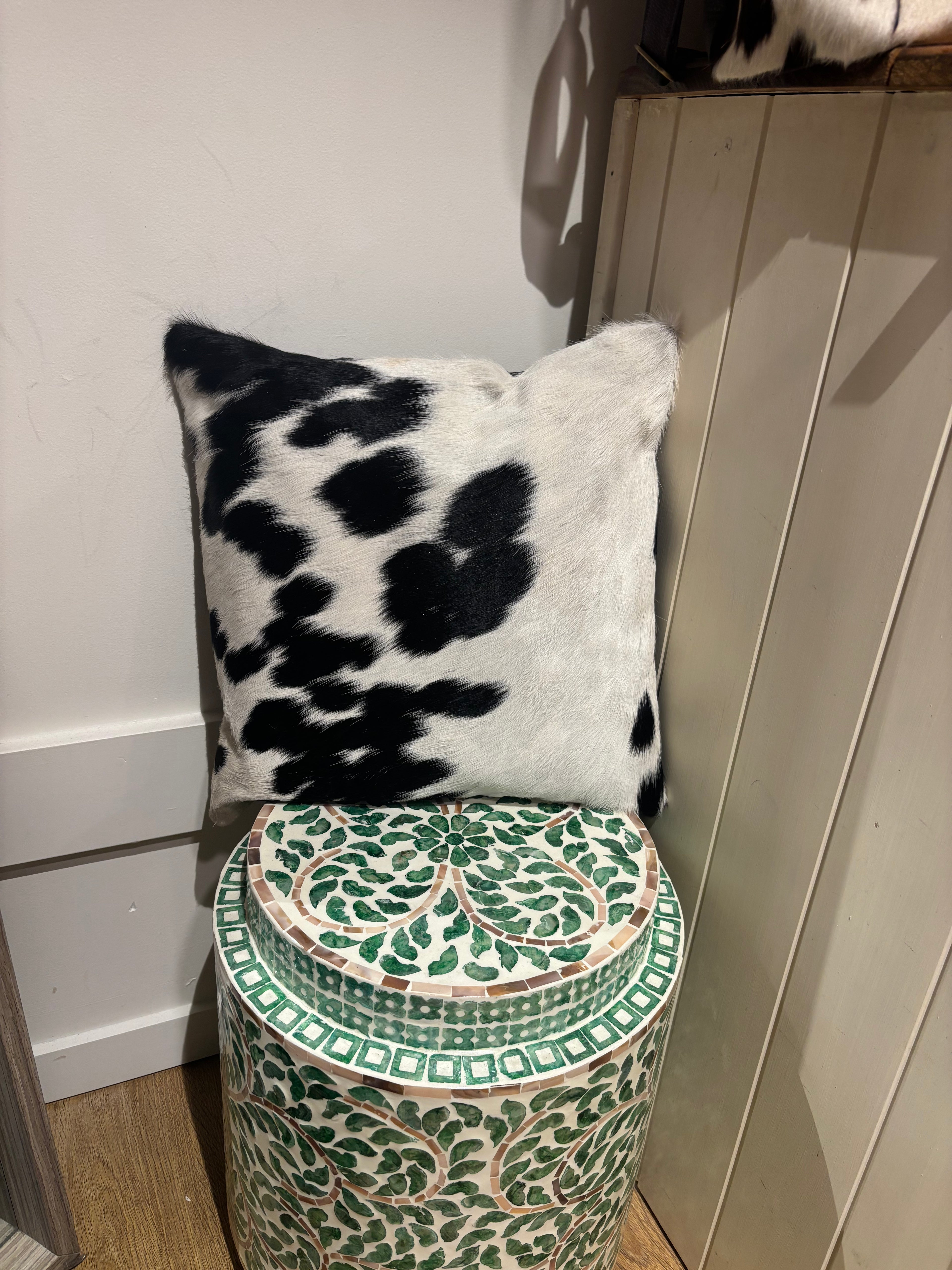 Hide and leather Cushion