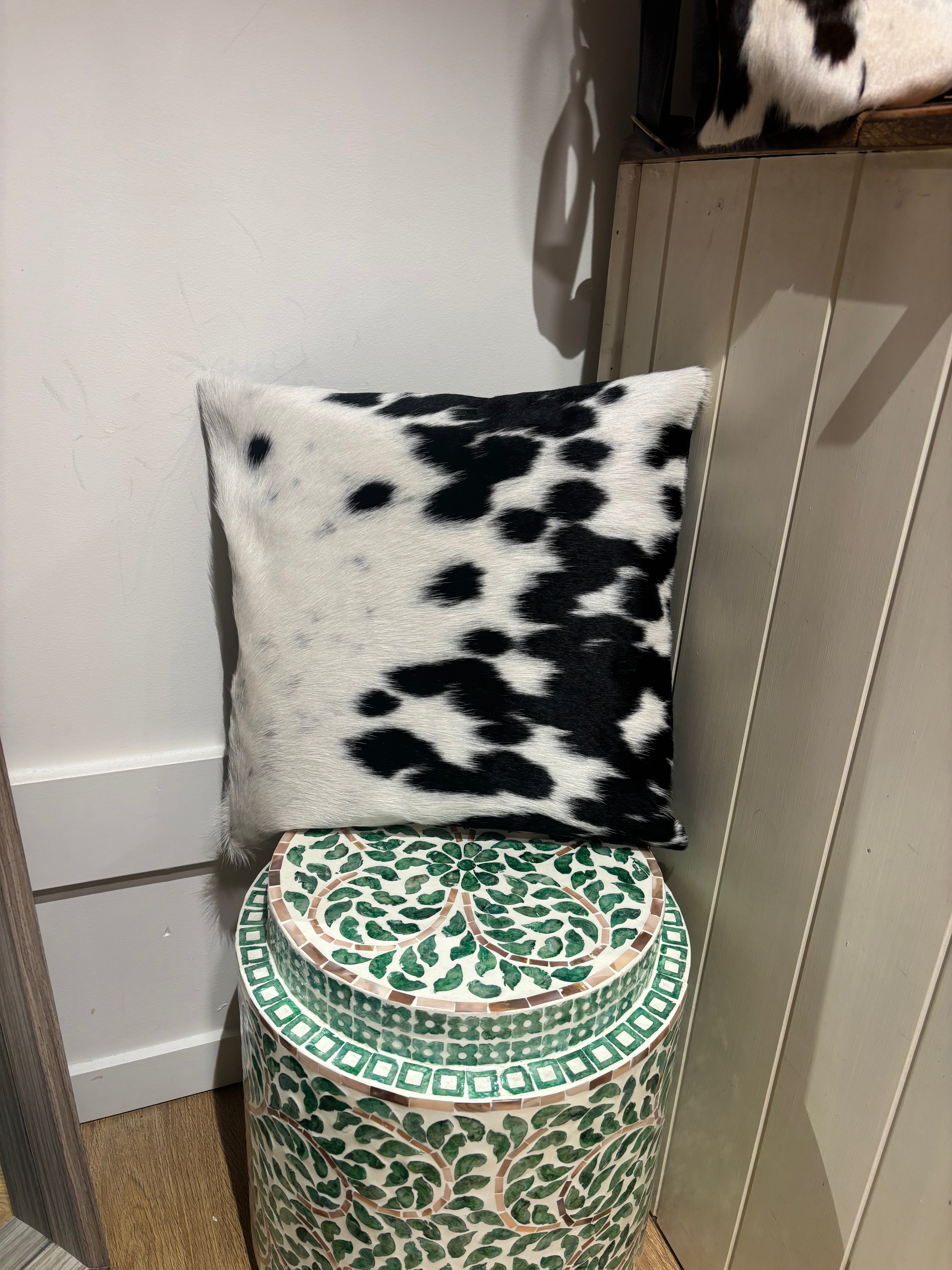 Hide and leather Cushion