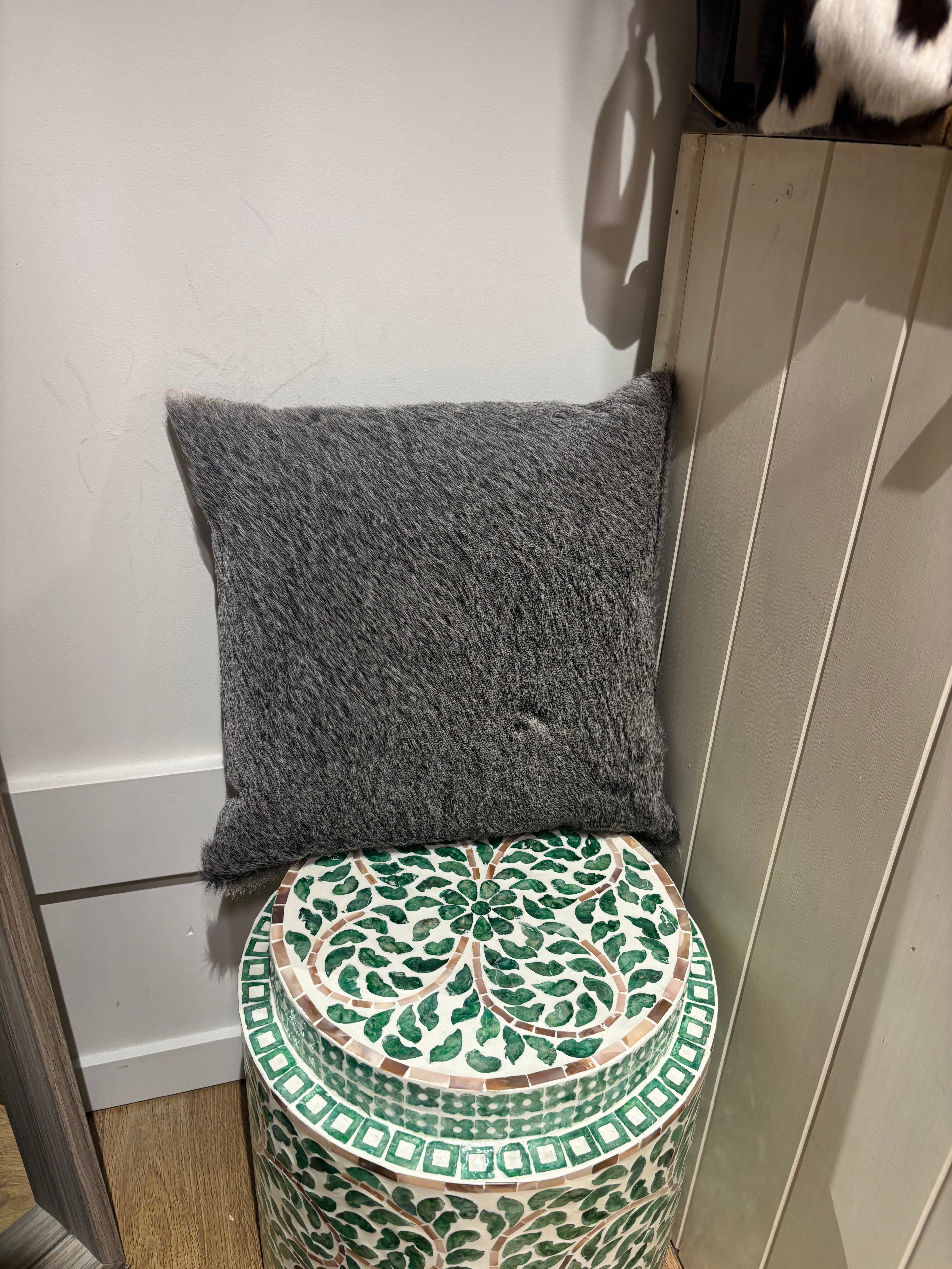 Hide and leather Cushion