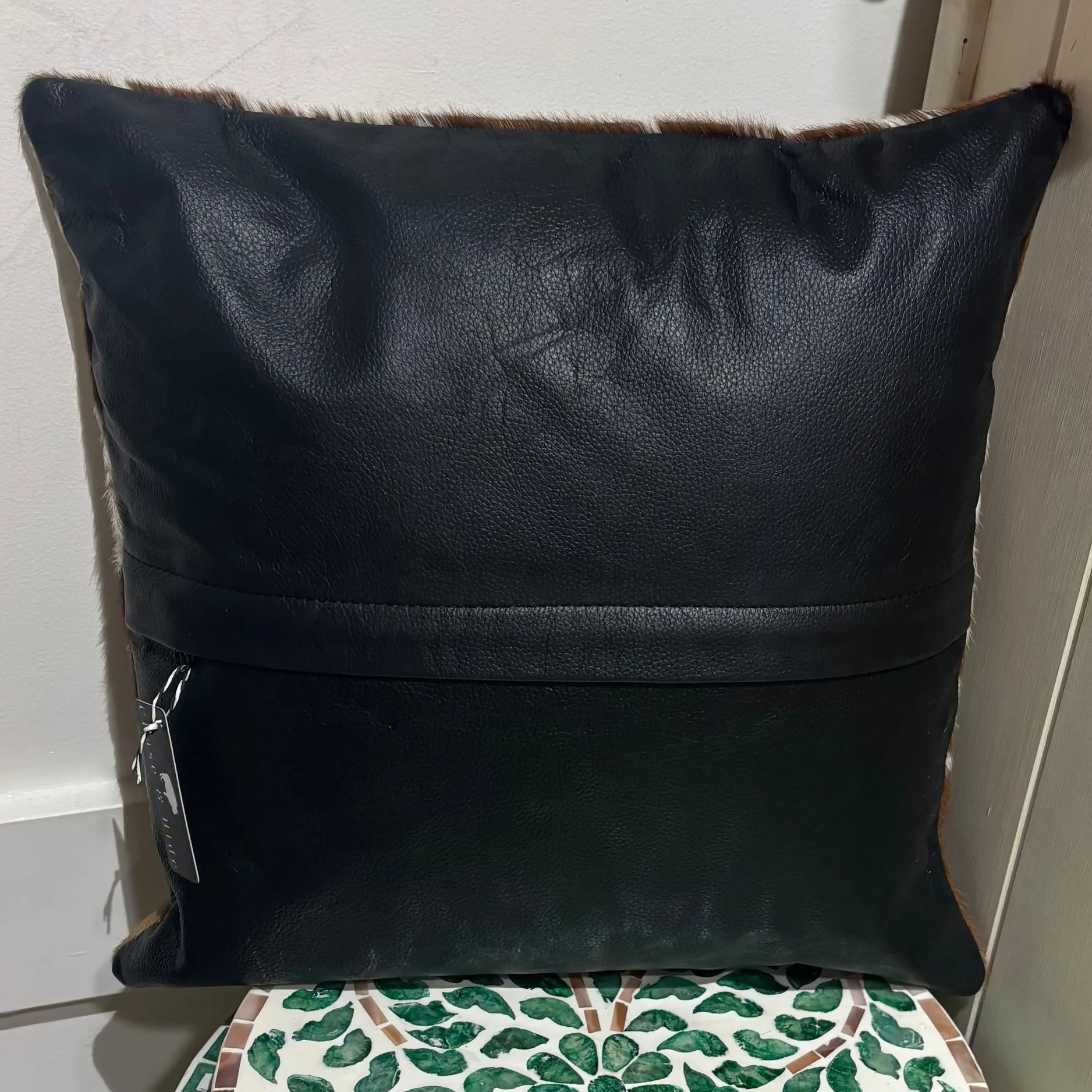 Hide and leather Cushion