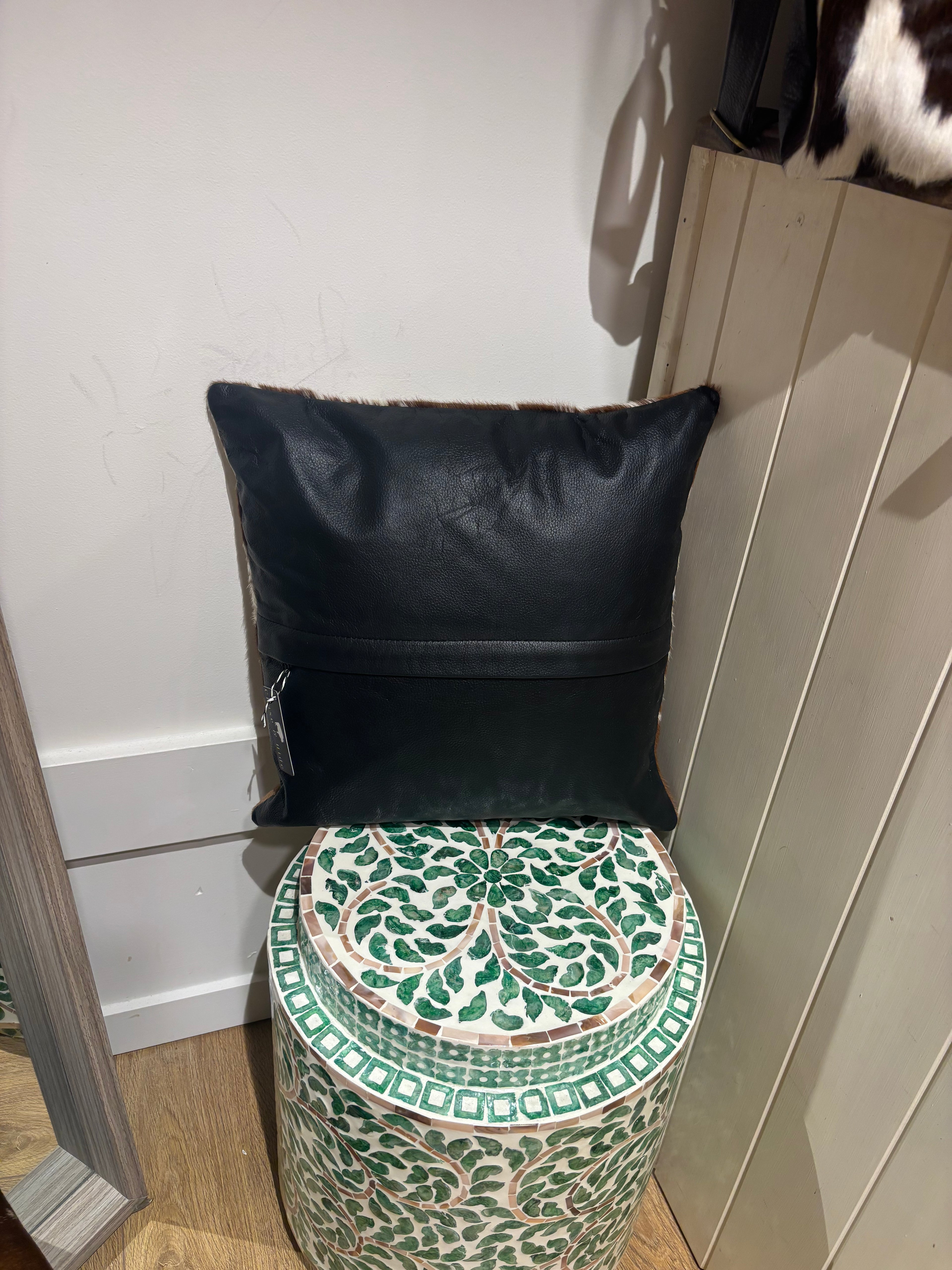 Hide and leather Cushion