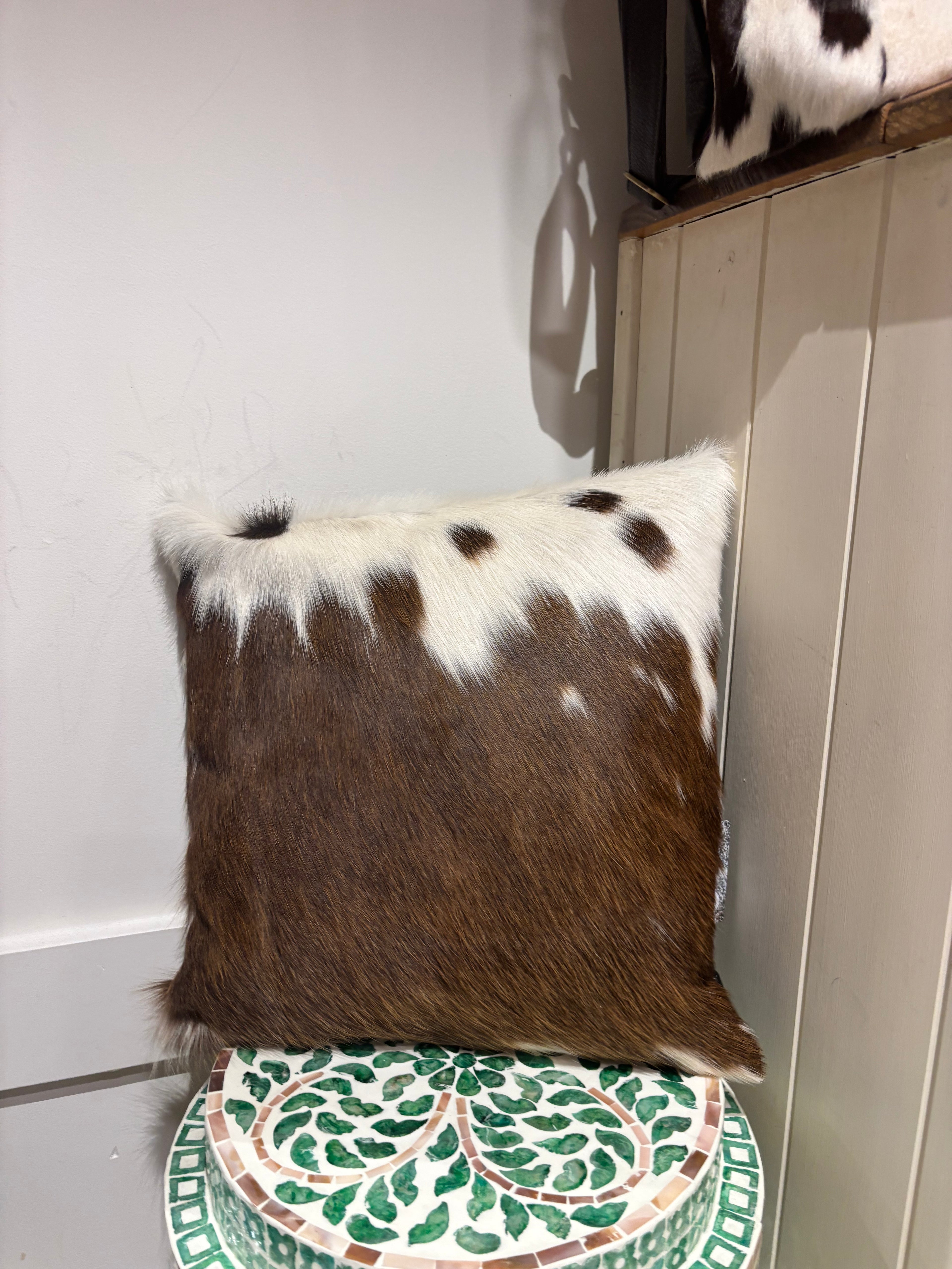 Hide and leather Cushion