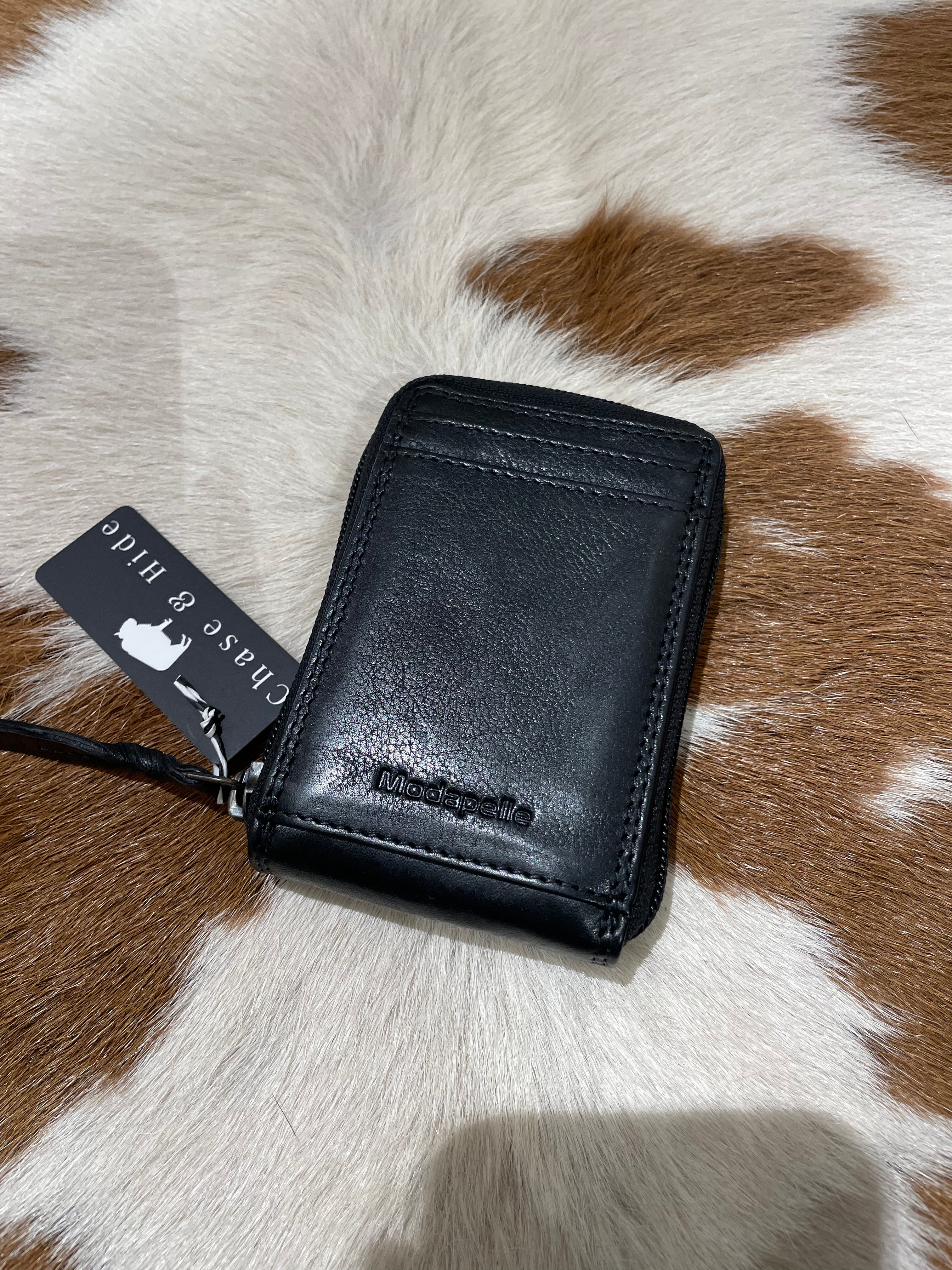 Leather Zip Around Card Wallet