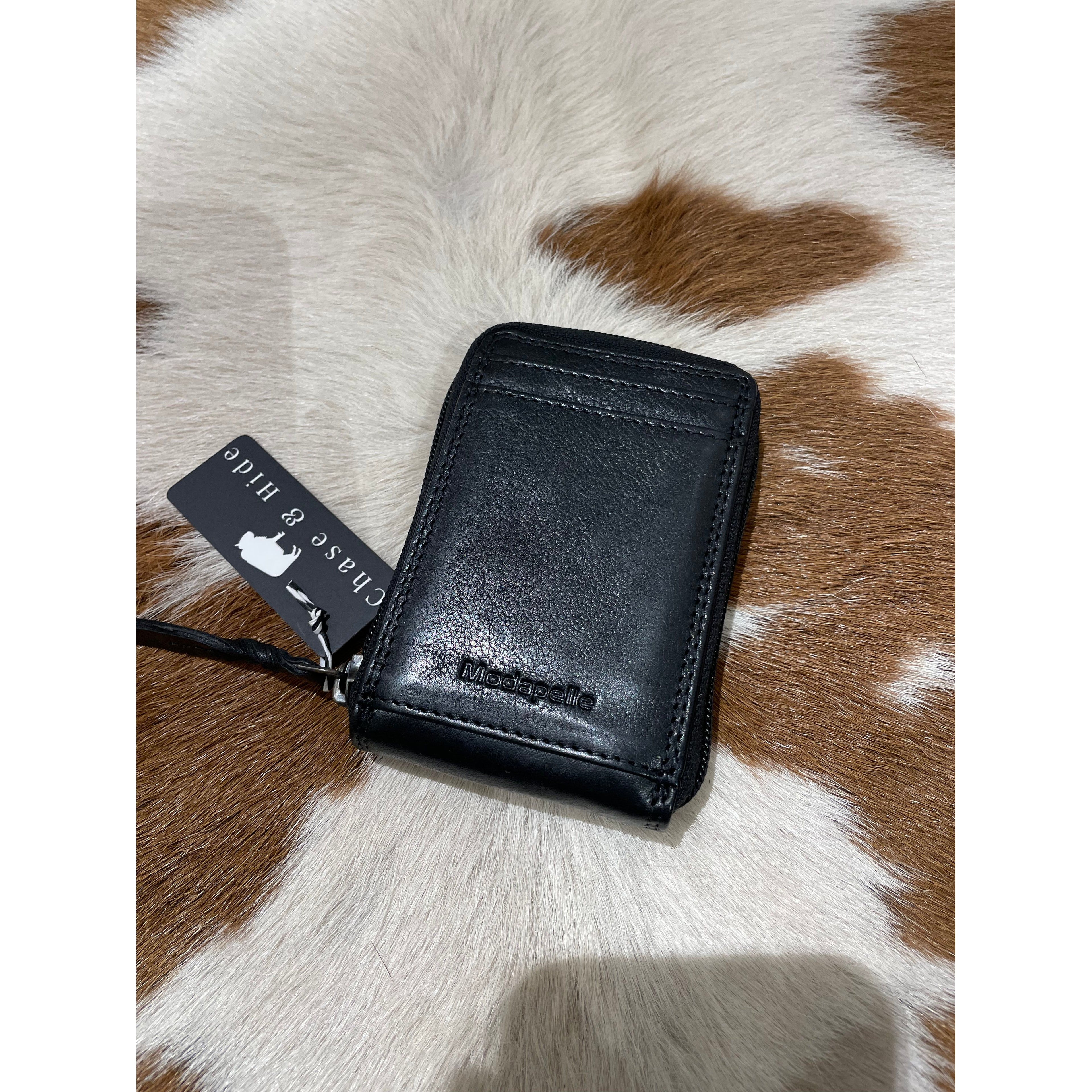 Leather Zip Around Card Wallet