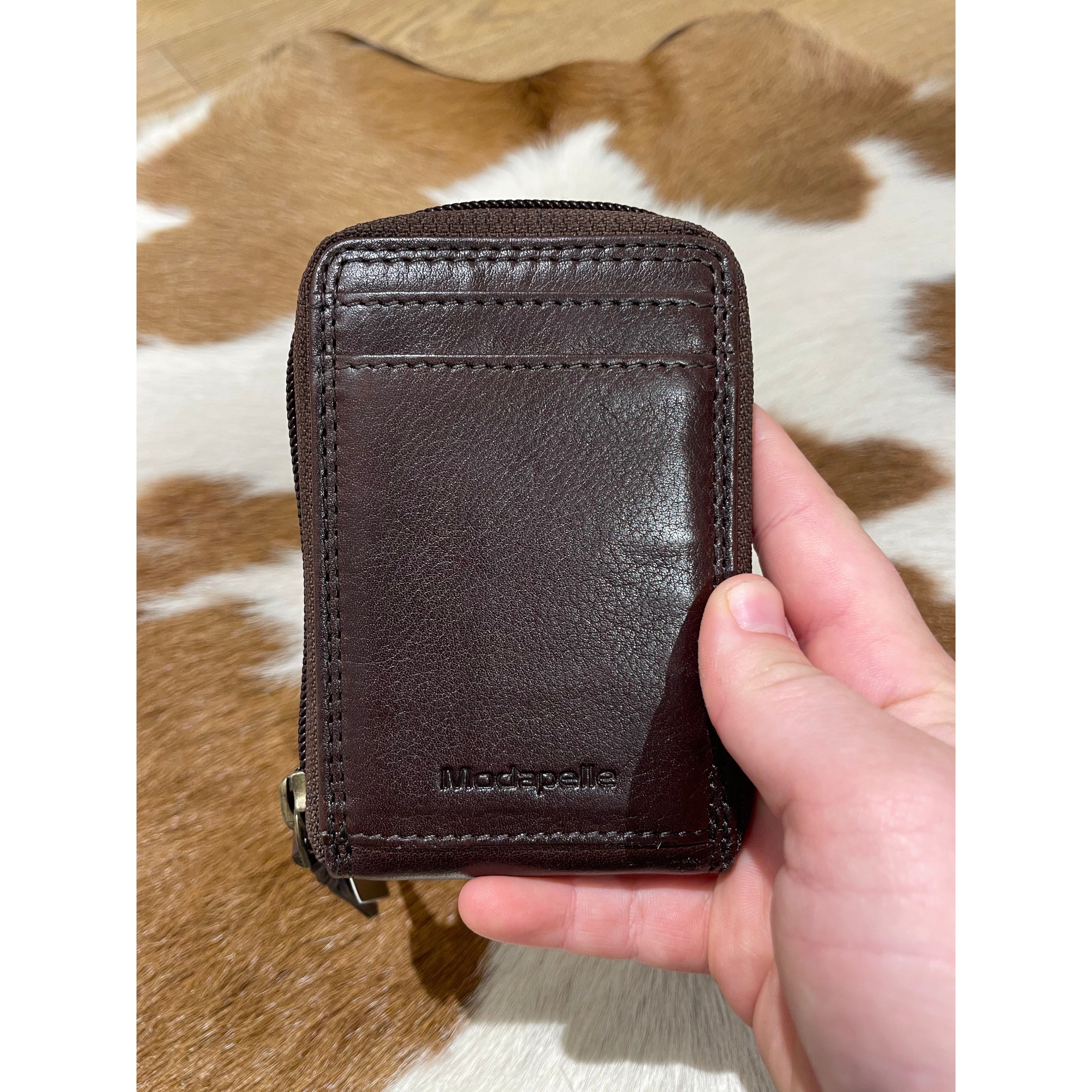 Leather Zip Around Card Wallet