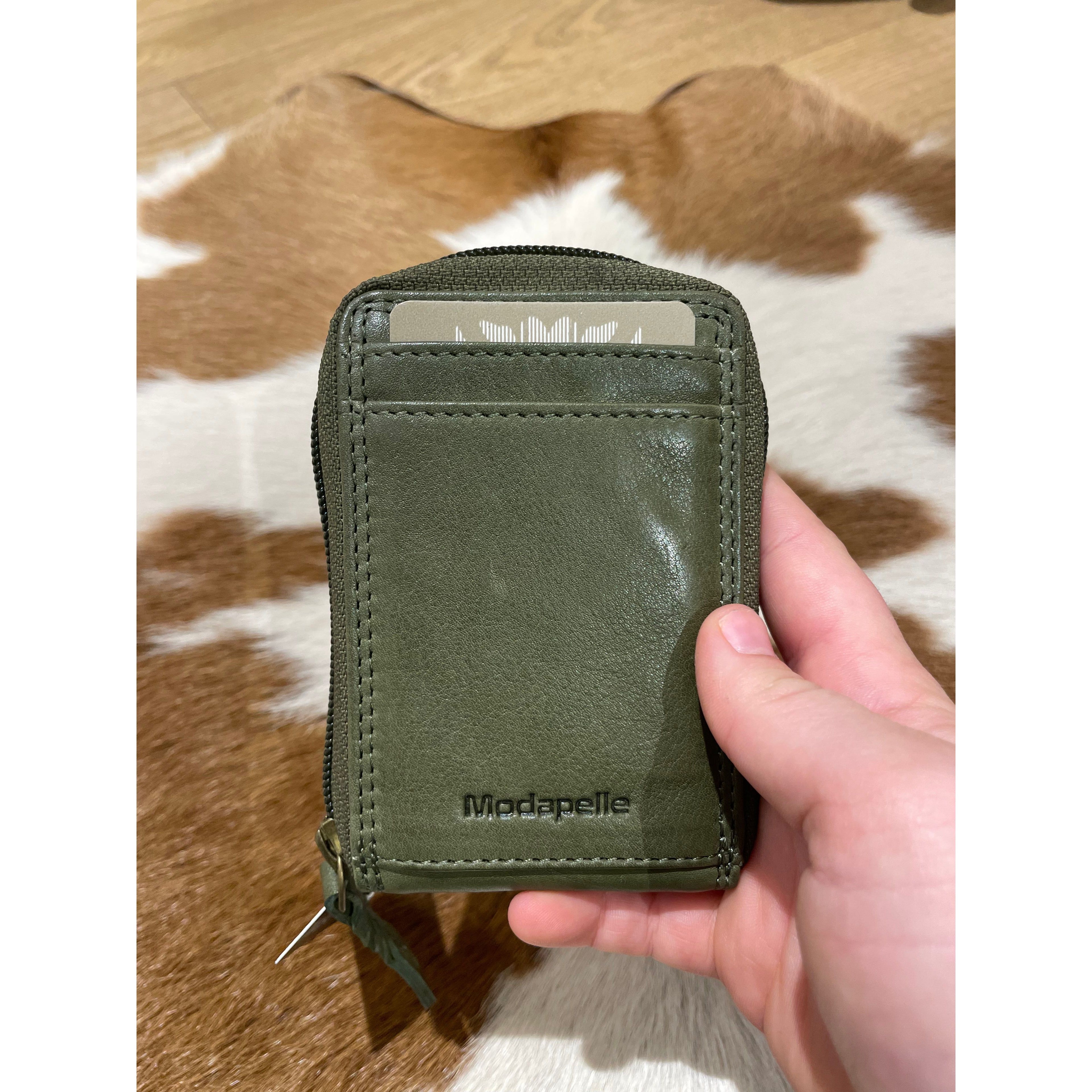 Leather Zip Around Card Wallet
