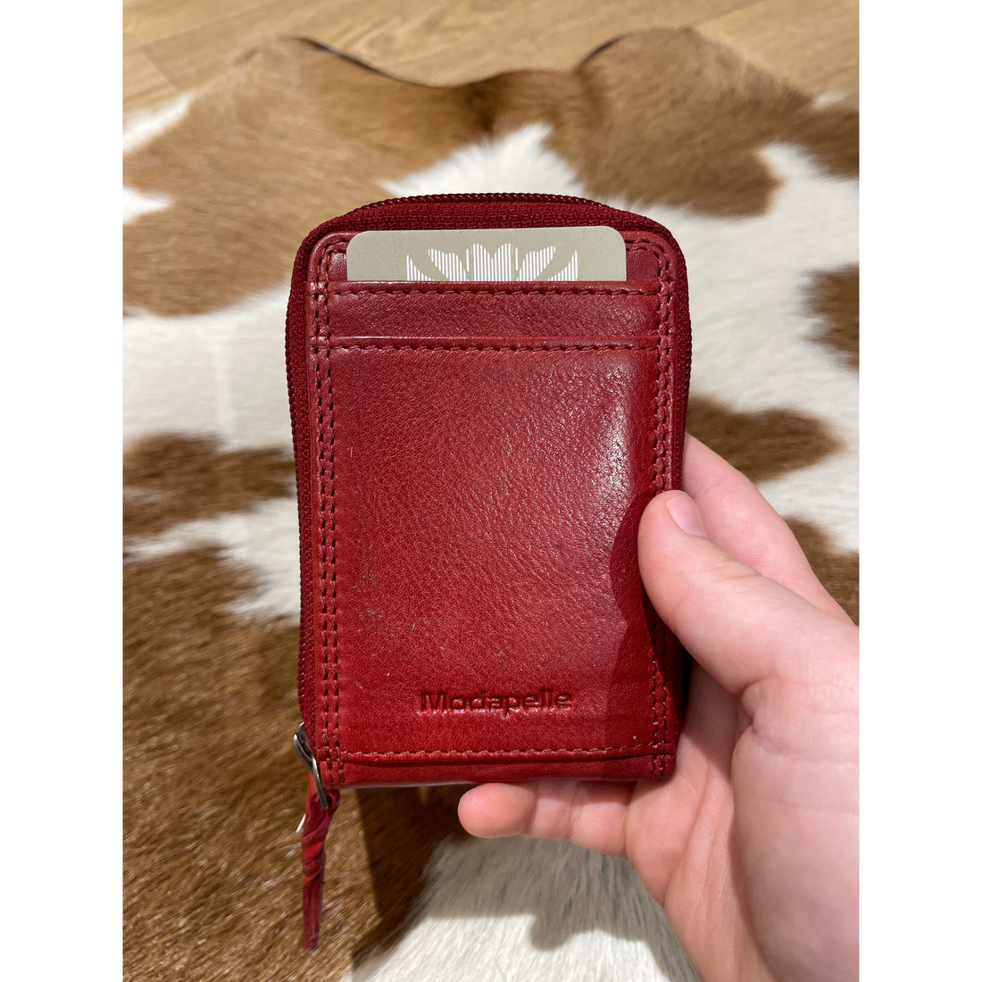 Leather Zip Around Card Wallet