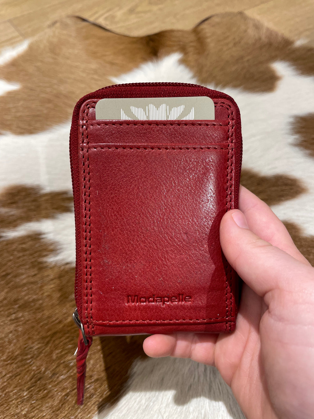 Leather Zip Around Card Wallet