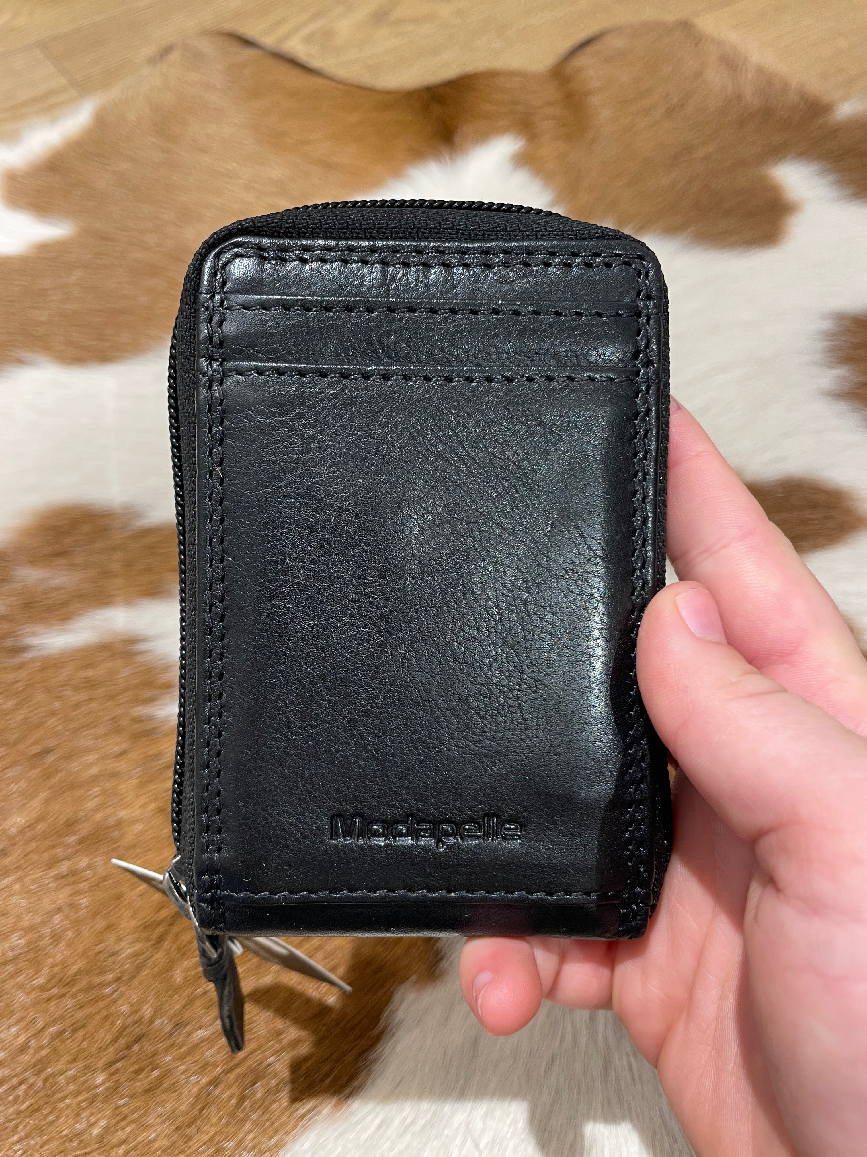 Leather Zip Around Card Wallet