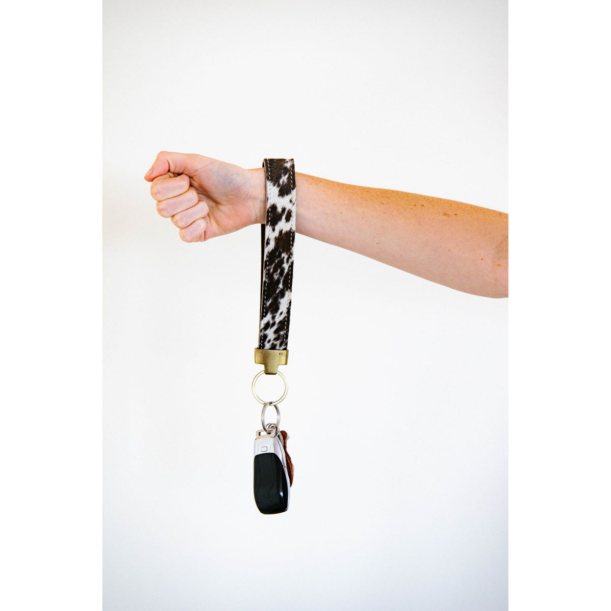Cowhide Wristlet Oversized Keyring
