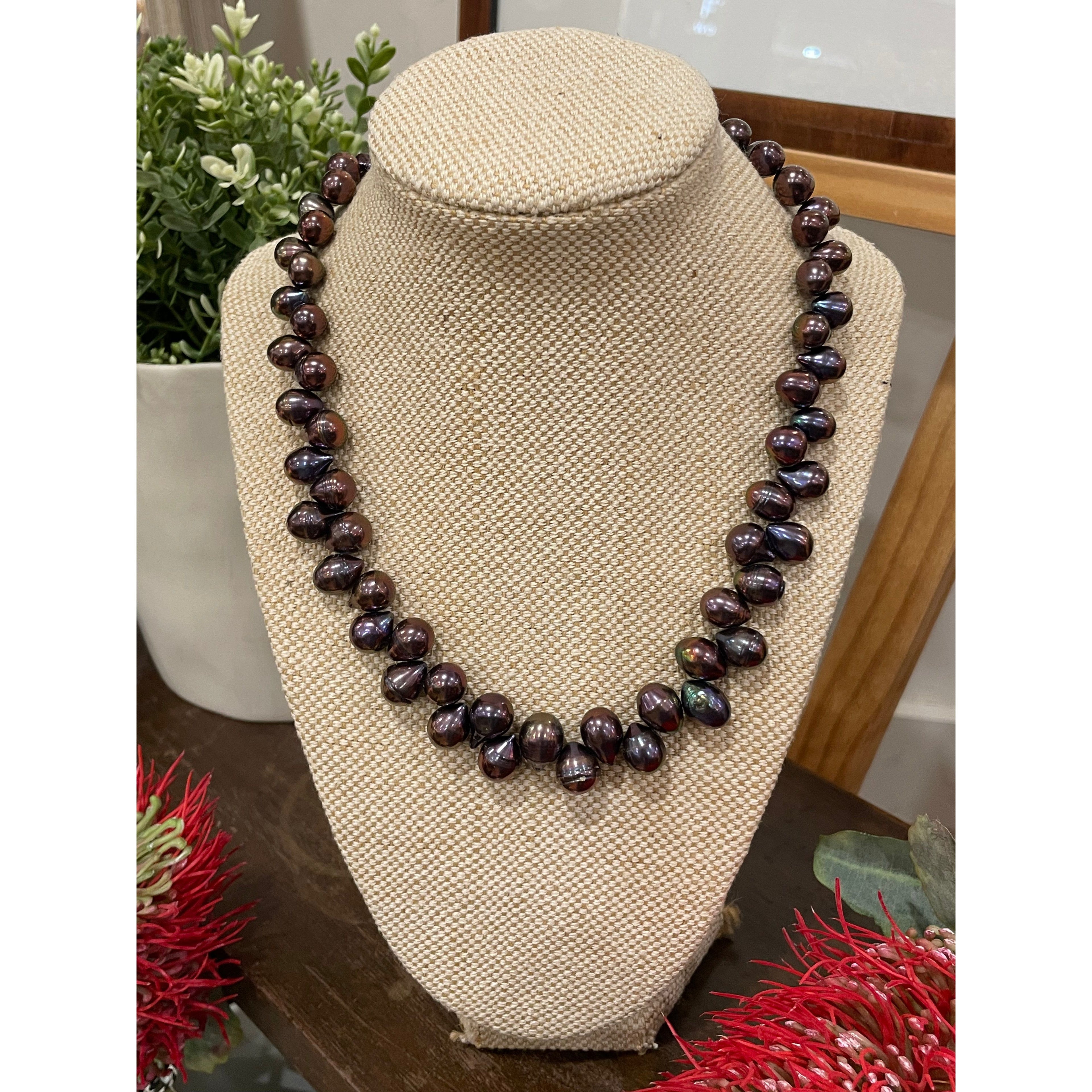 Chocolate Plum Freshwater Pearl Necklace