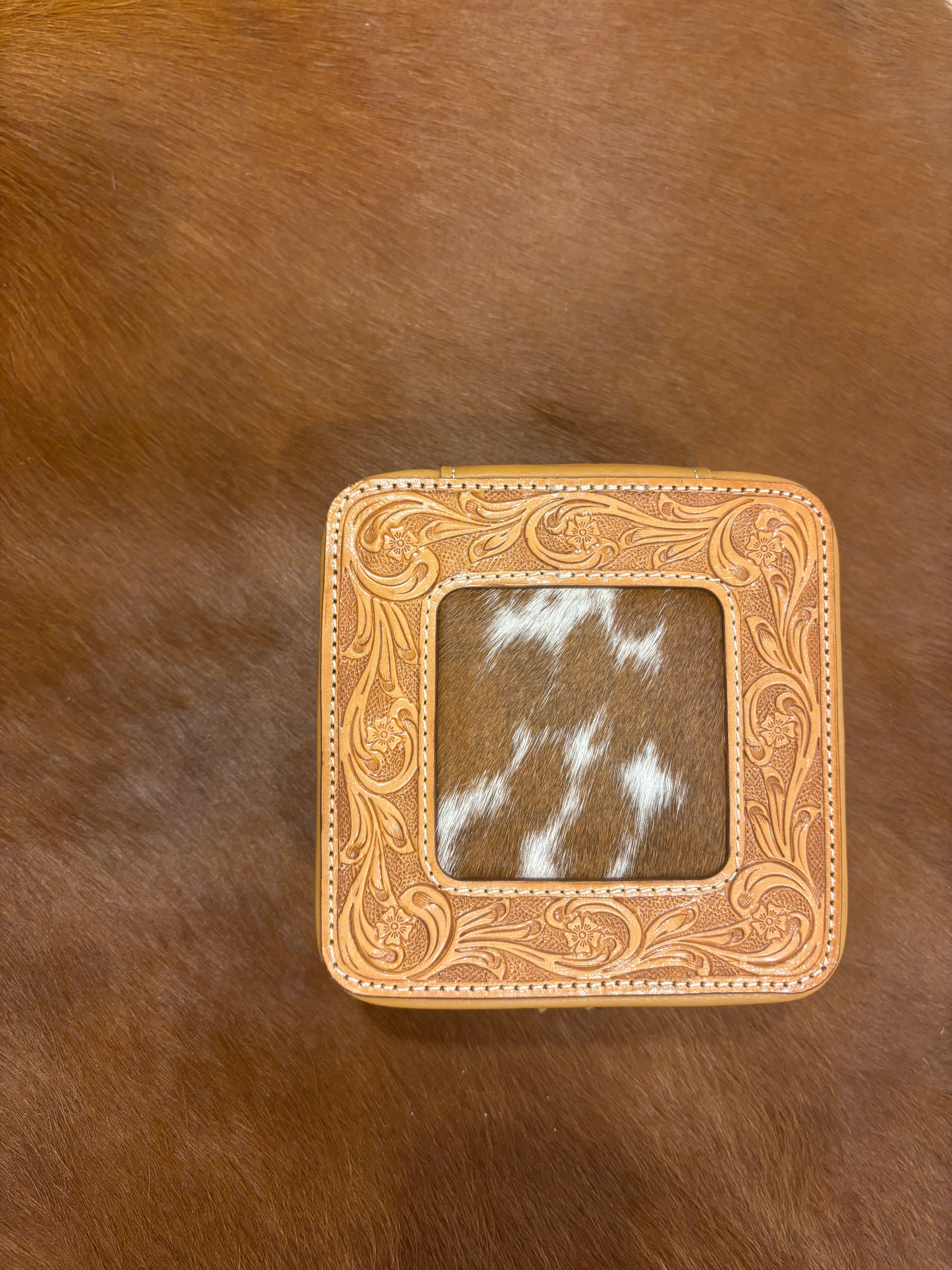 Tooled and Hide Jewellery Box