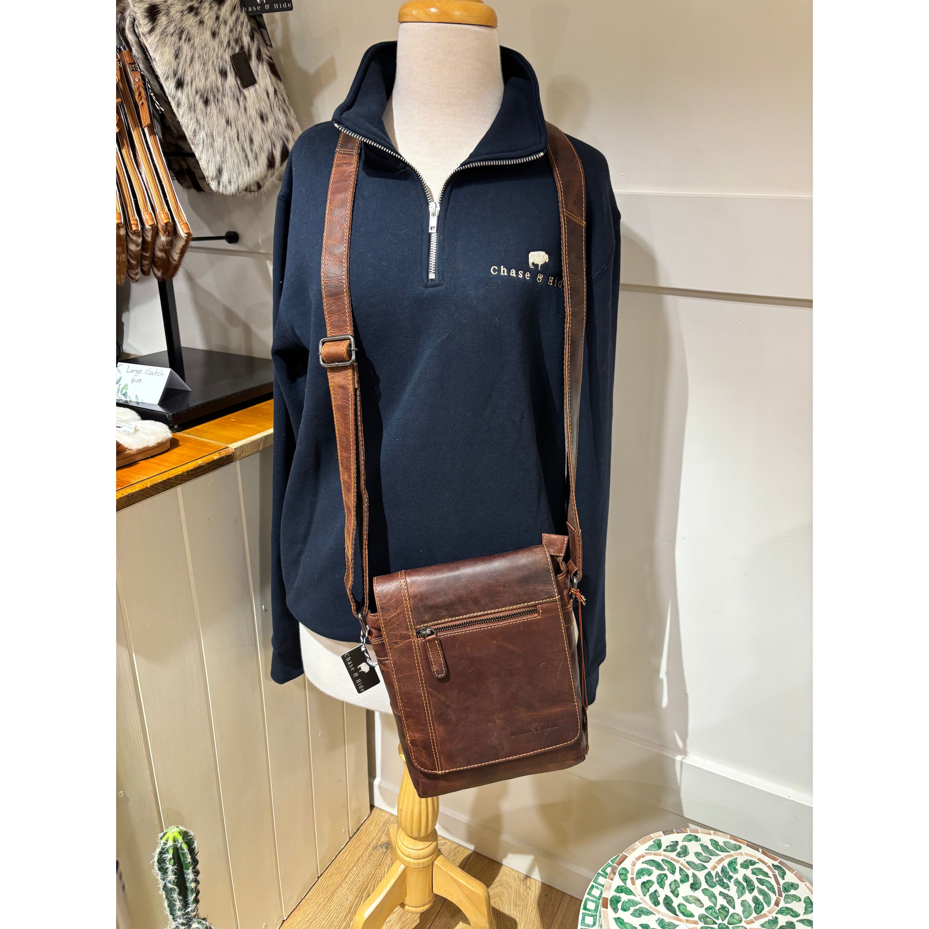 Leather Shoulder Crossbody Bag - 6307