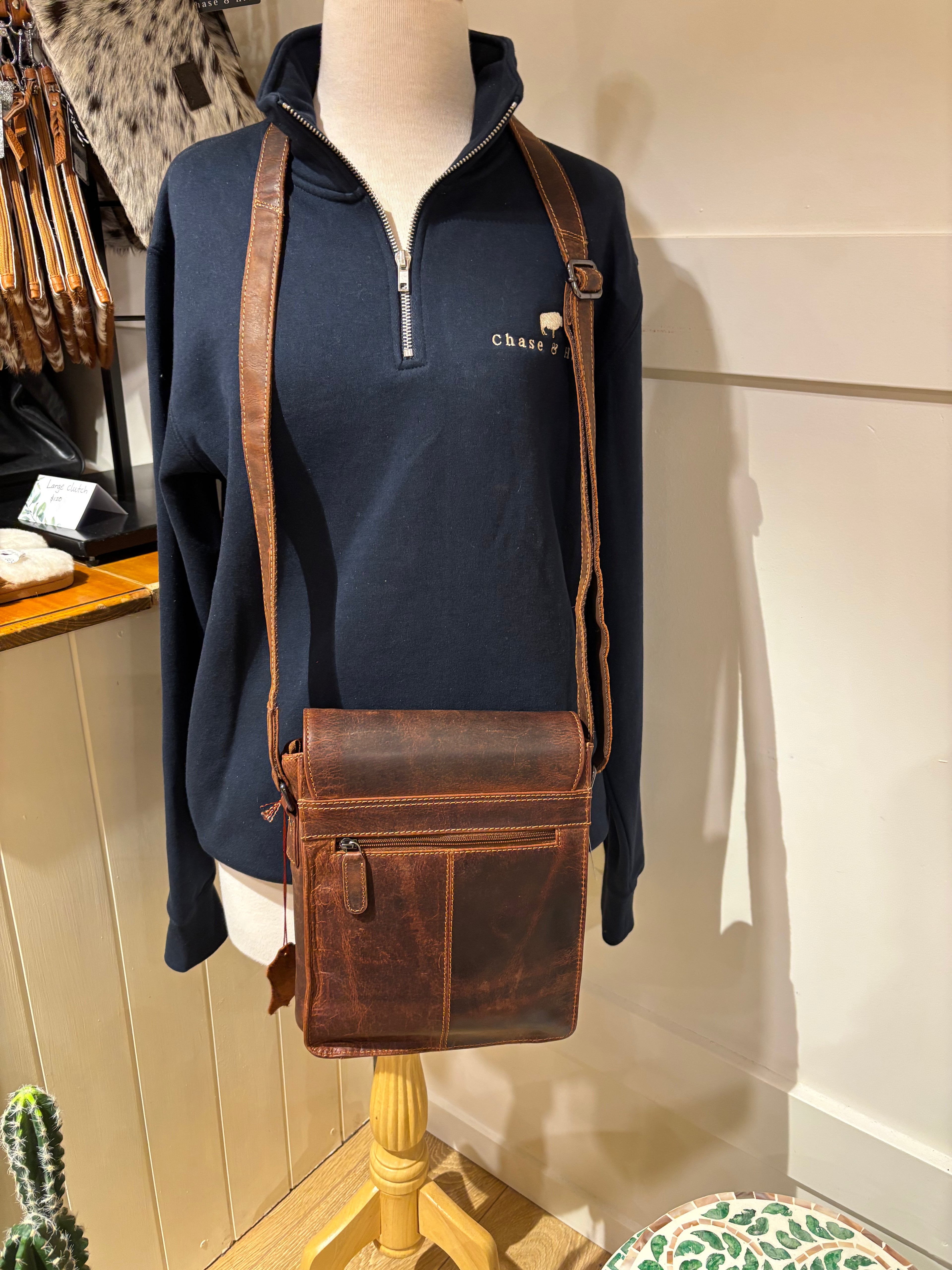 Leather Shoulder Bag - 834