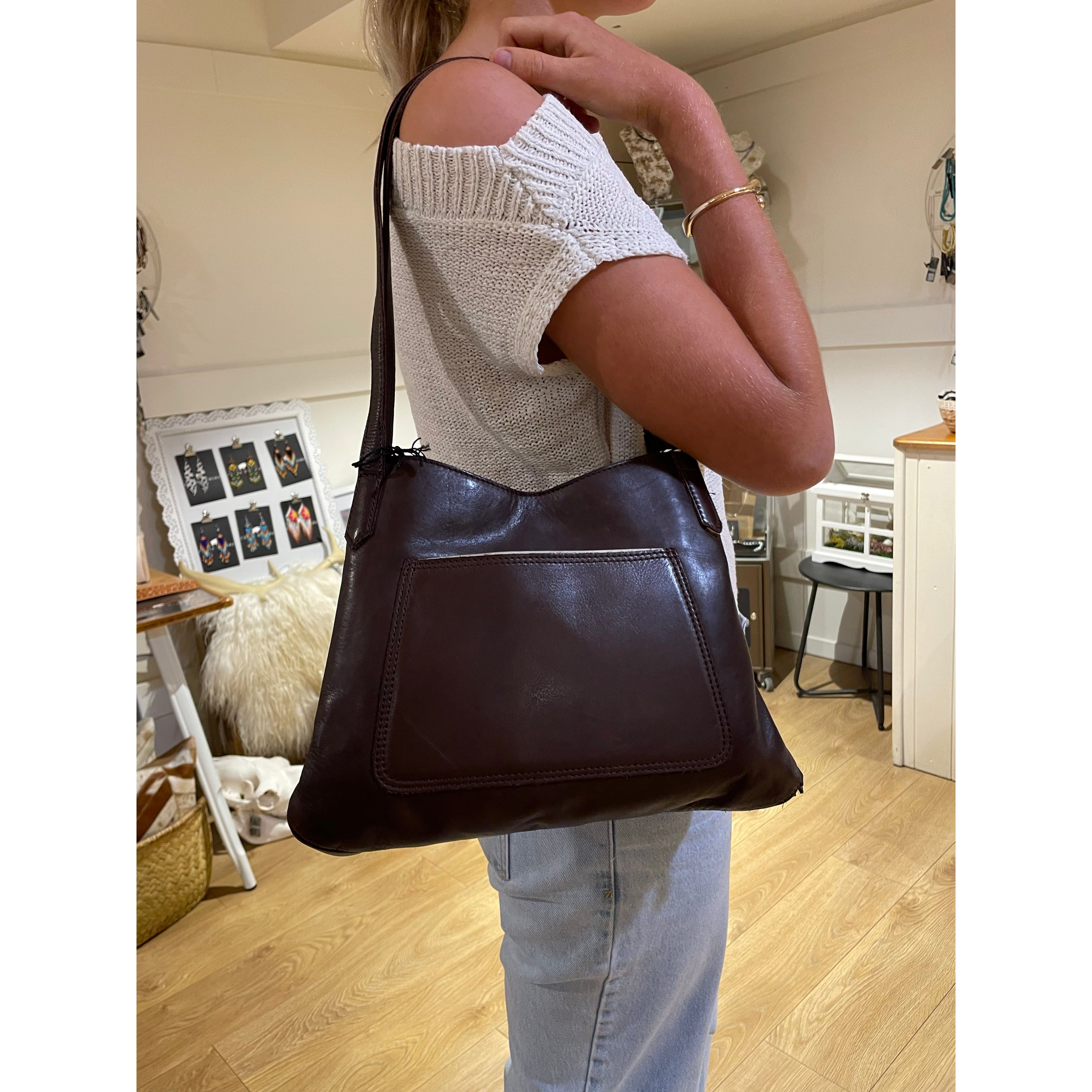 Chocolate leather Handbag